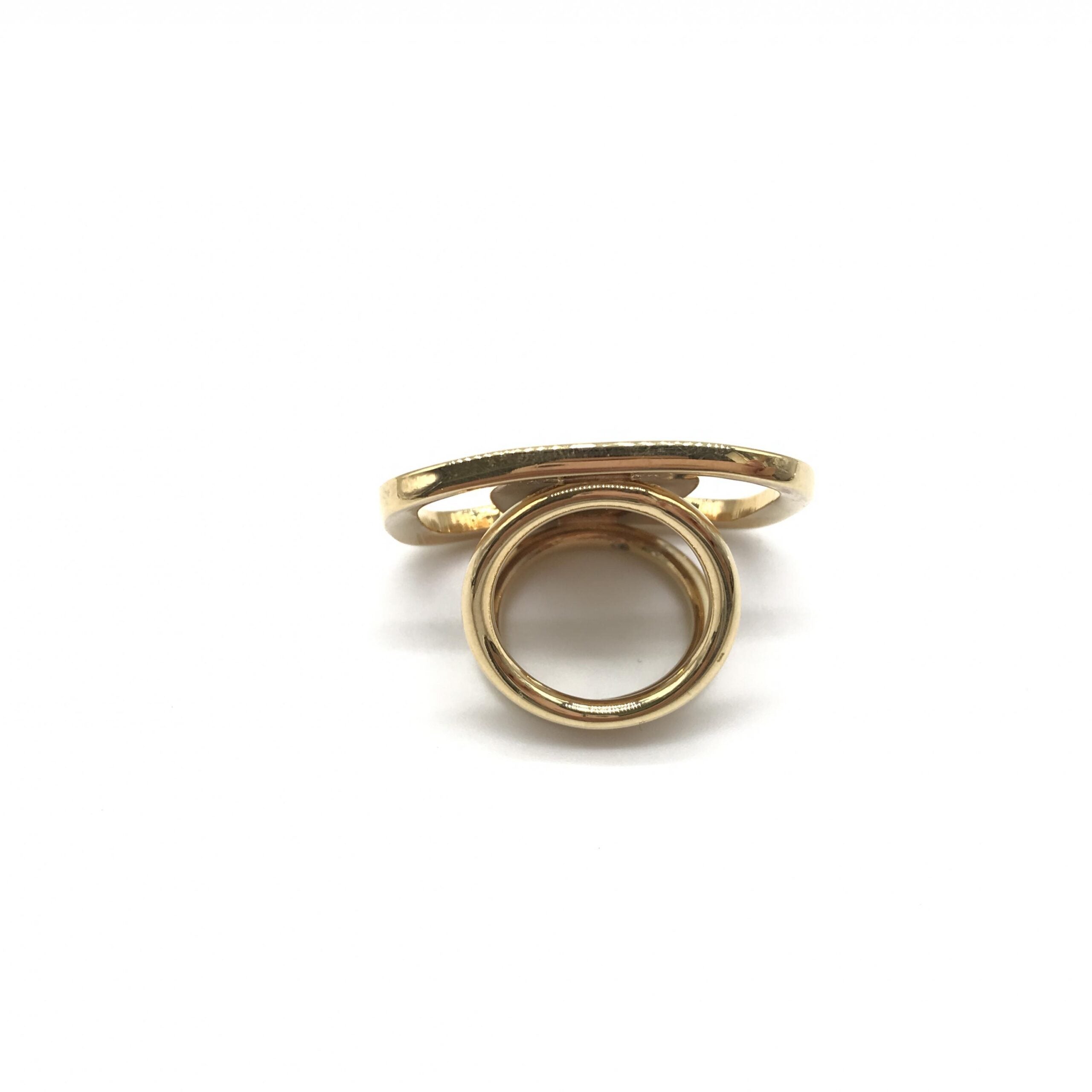 Pre-Owned Salvatore Ferragamo PLEATS PLEASE Designer Scarf Ring Gold Women's B (Good — visible signs of wear)