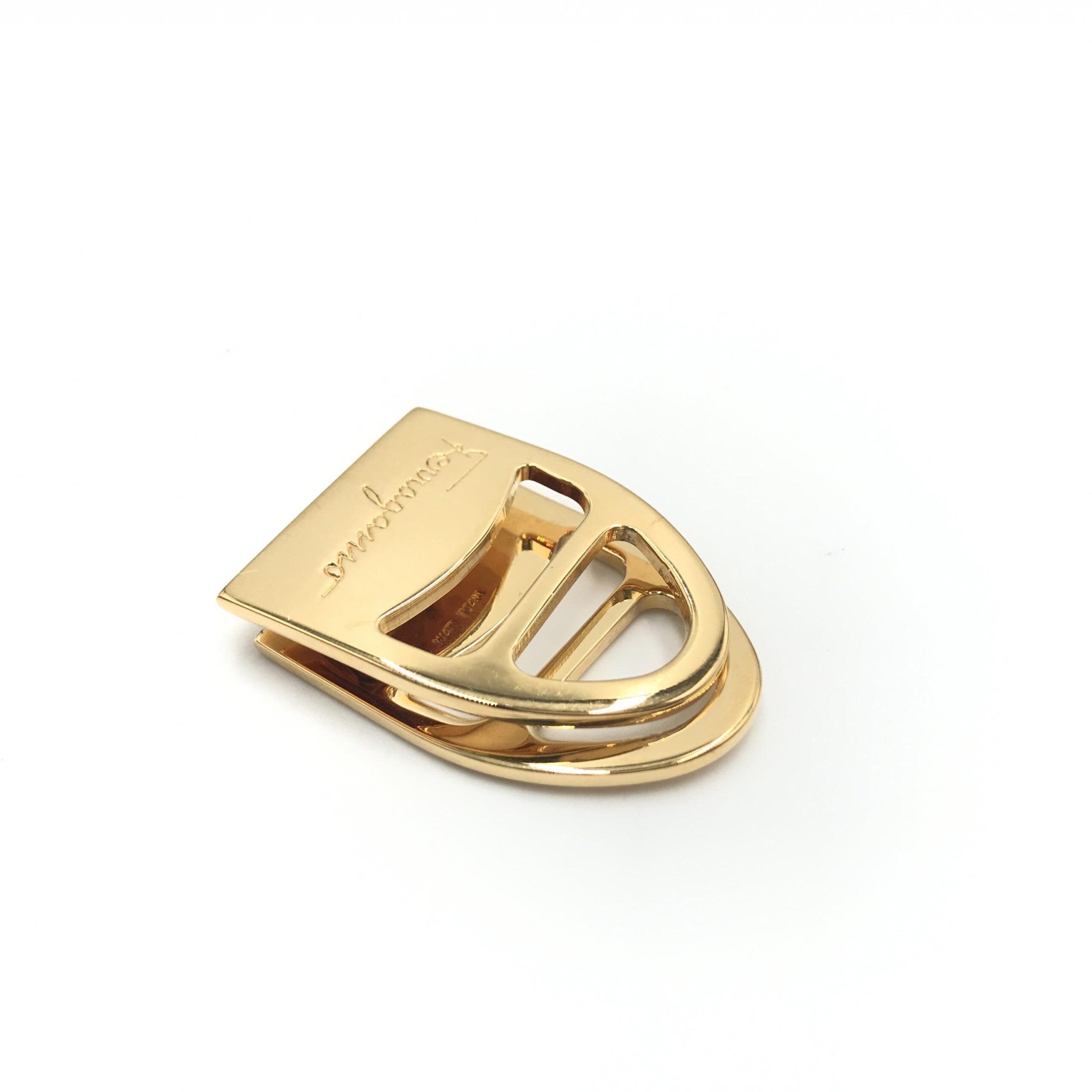 Pre-Owned Salvatore Ferragamo Vara Metal Scarf Ring Gold Women's B (Good — visible signs of wear)