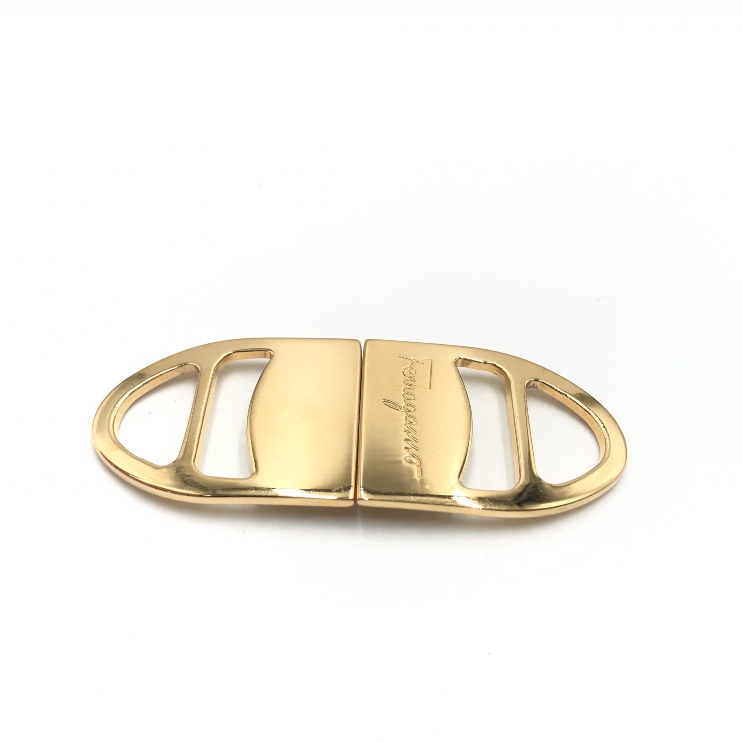 Pre-Owned Salvatore Ferragamo Vara Metal Scarf Ring Gold Women's B (Good — visible signs of wear)