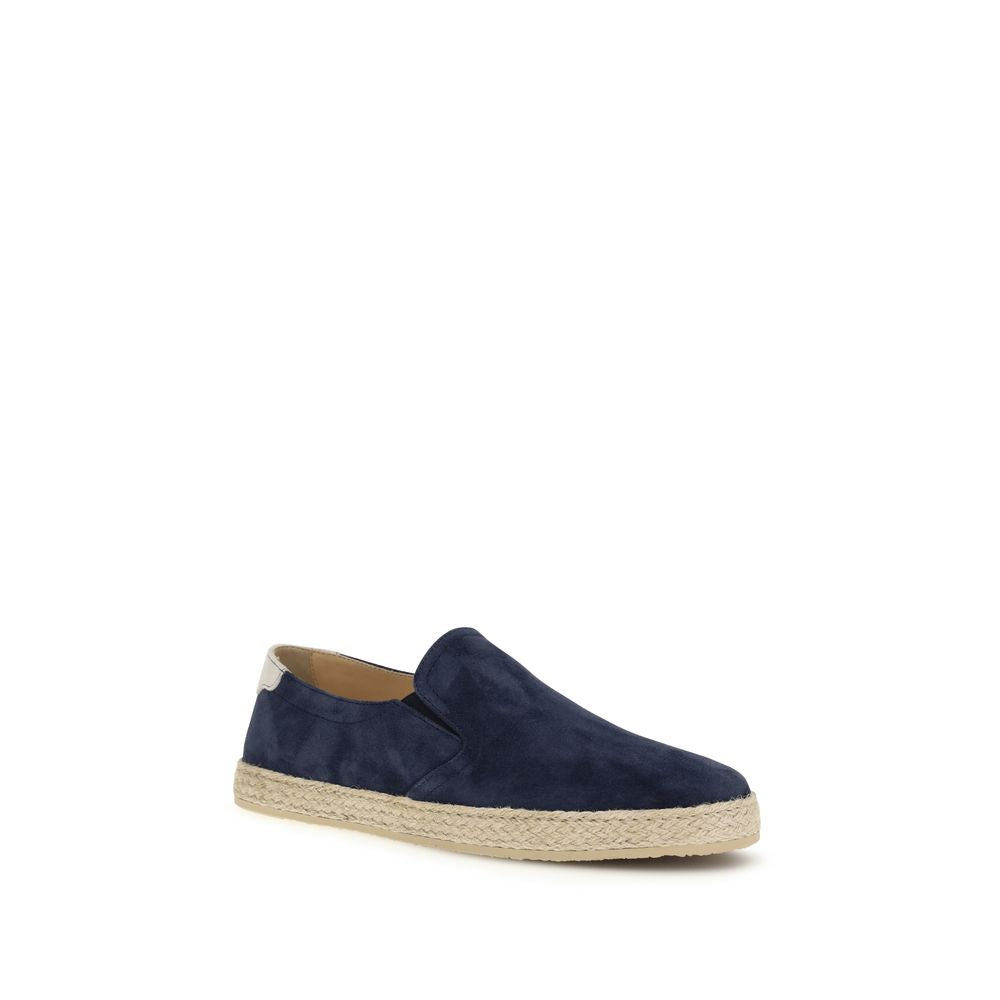 Brunello Cucinelli Blue Leather Espadrilles