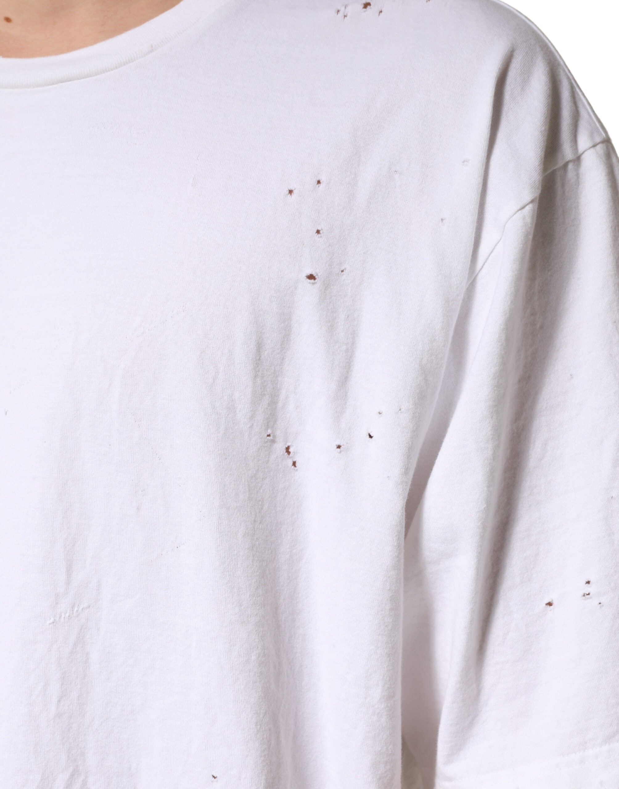 New Dolce & Gabbana White Cotton Crewneck Short Sleeve T-Shirt
