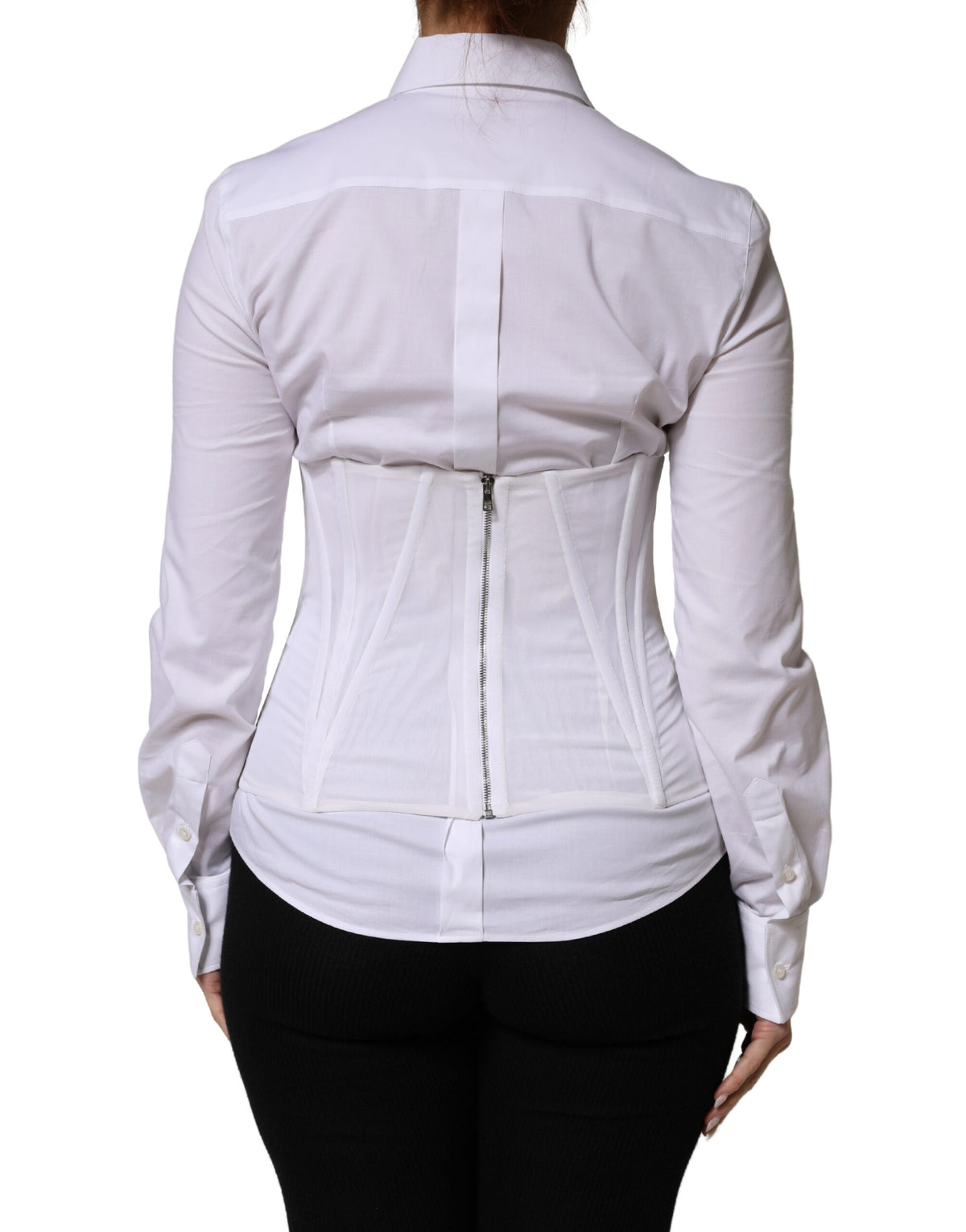 New Dolce & Gabbana White Waist Cincher Bustier Corset Top