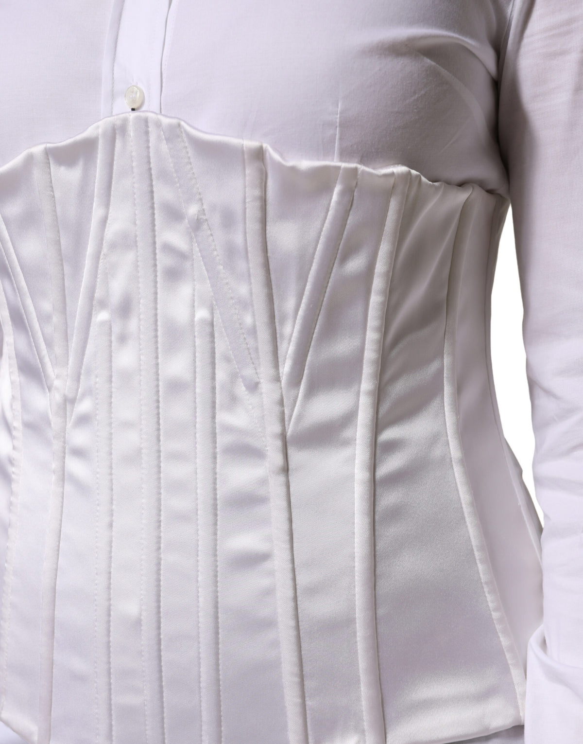 New Dolce & Gabbana White Waist Cincher Bustier Corset Top