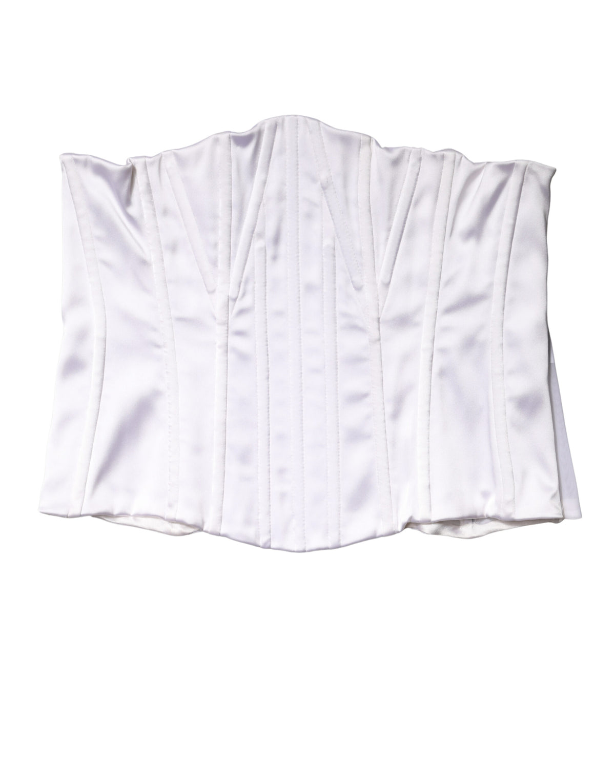 New Dolce & Gabbana White Waist Cincher Bustier Corset Top