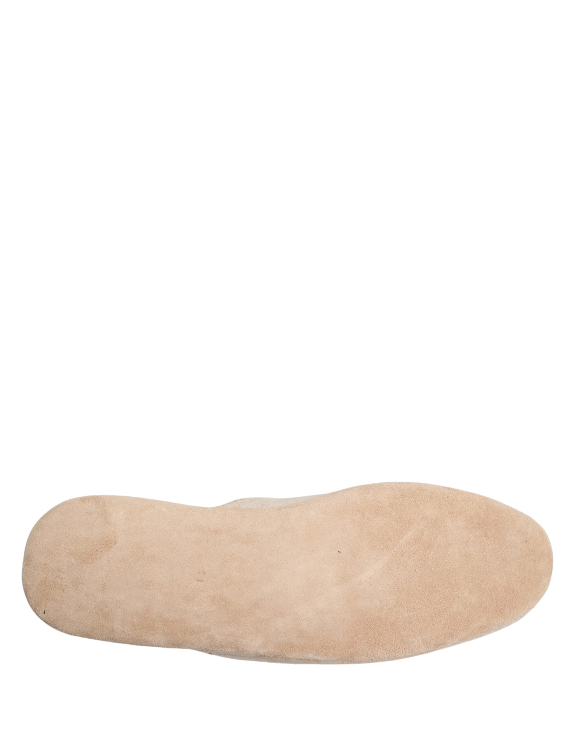 New Dolce & Gabbana Beige Shetland Wool Red Quilted Slippers Shoes