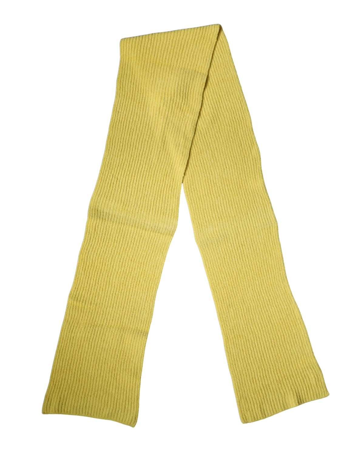 New Dolce & Gabbana Yellow Cotton Knitted Neck Foulard 270cm x 31cm Men Scarf
