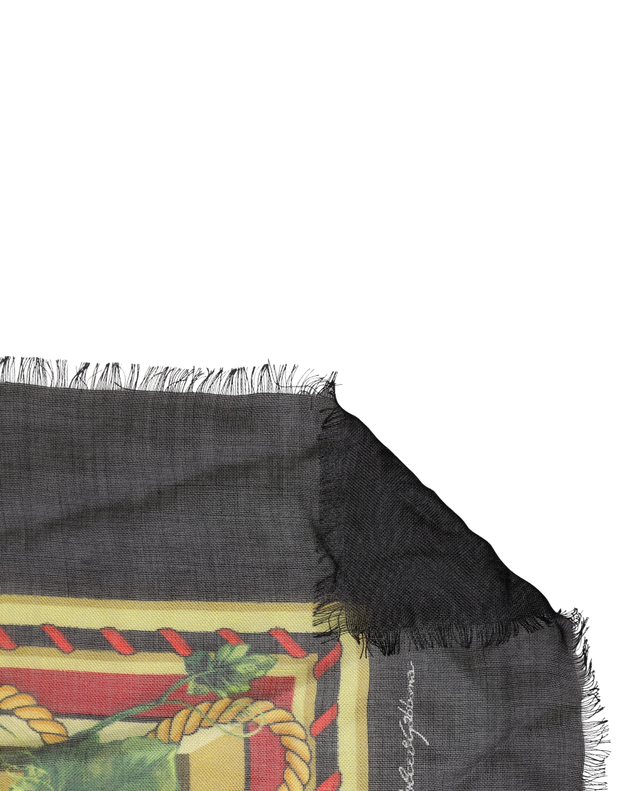 Dolce & Gabbana Multicolor Pumpkin Cashmere Stole 137cm x 133cm Scarf