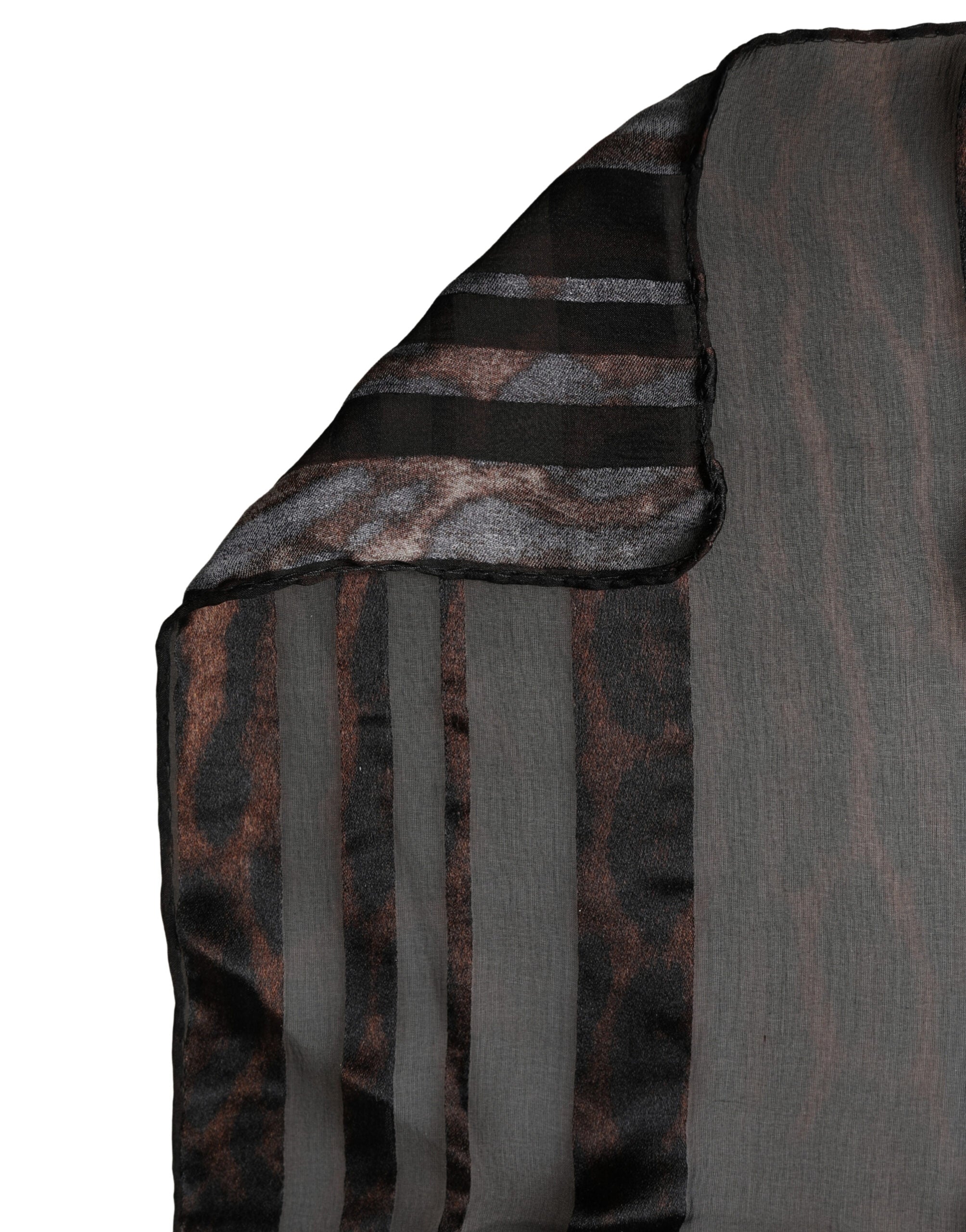 New Dolce & Gabbana Black Stripes Silk Wrap Shawl Stole 193cm x 131cm Scarf