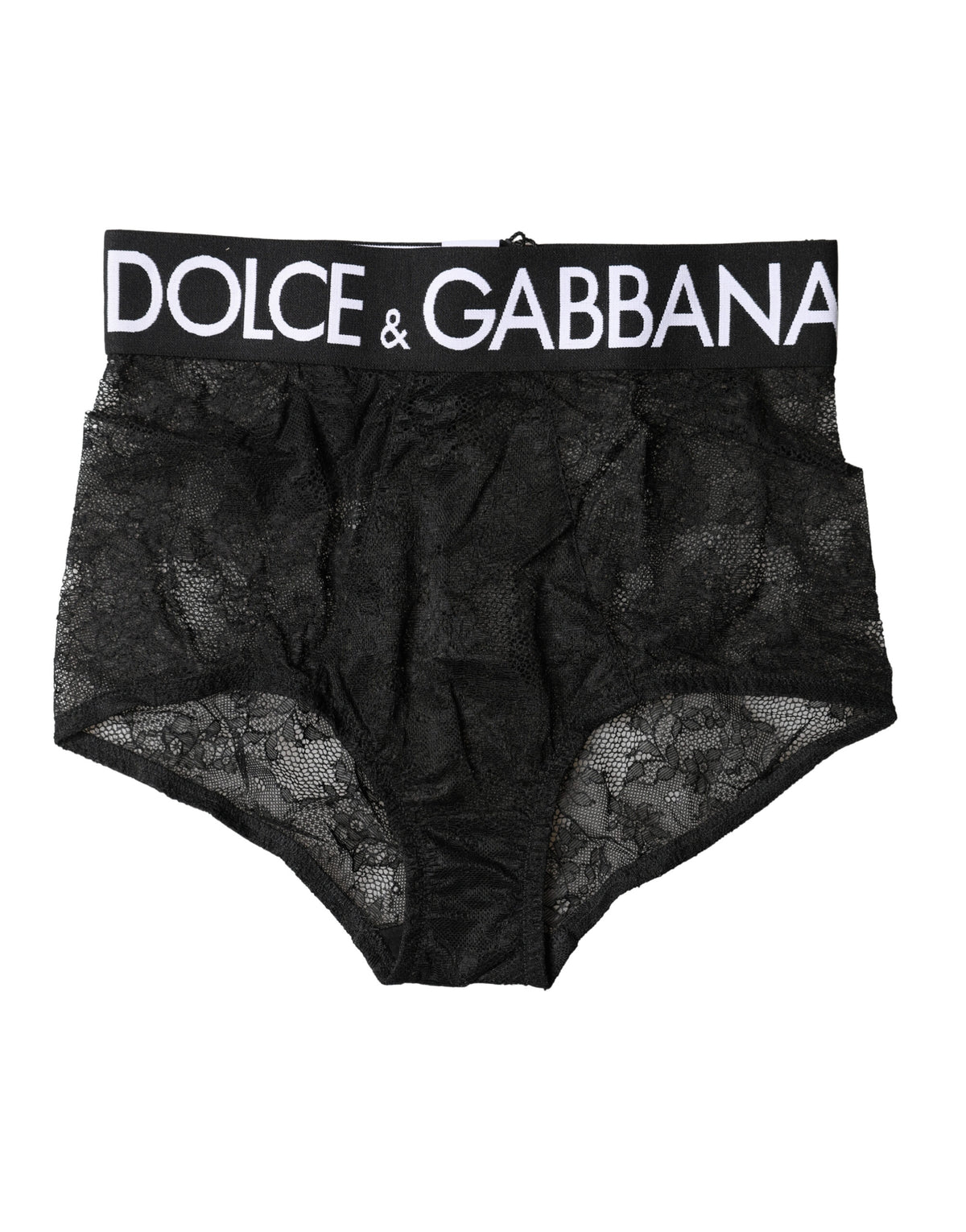 New Dolce & Gabbana Black Logo Girdle High Waist Panty Underwear
