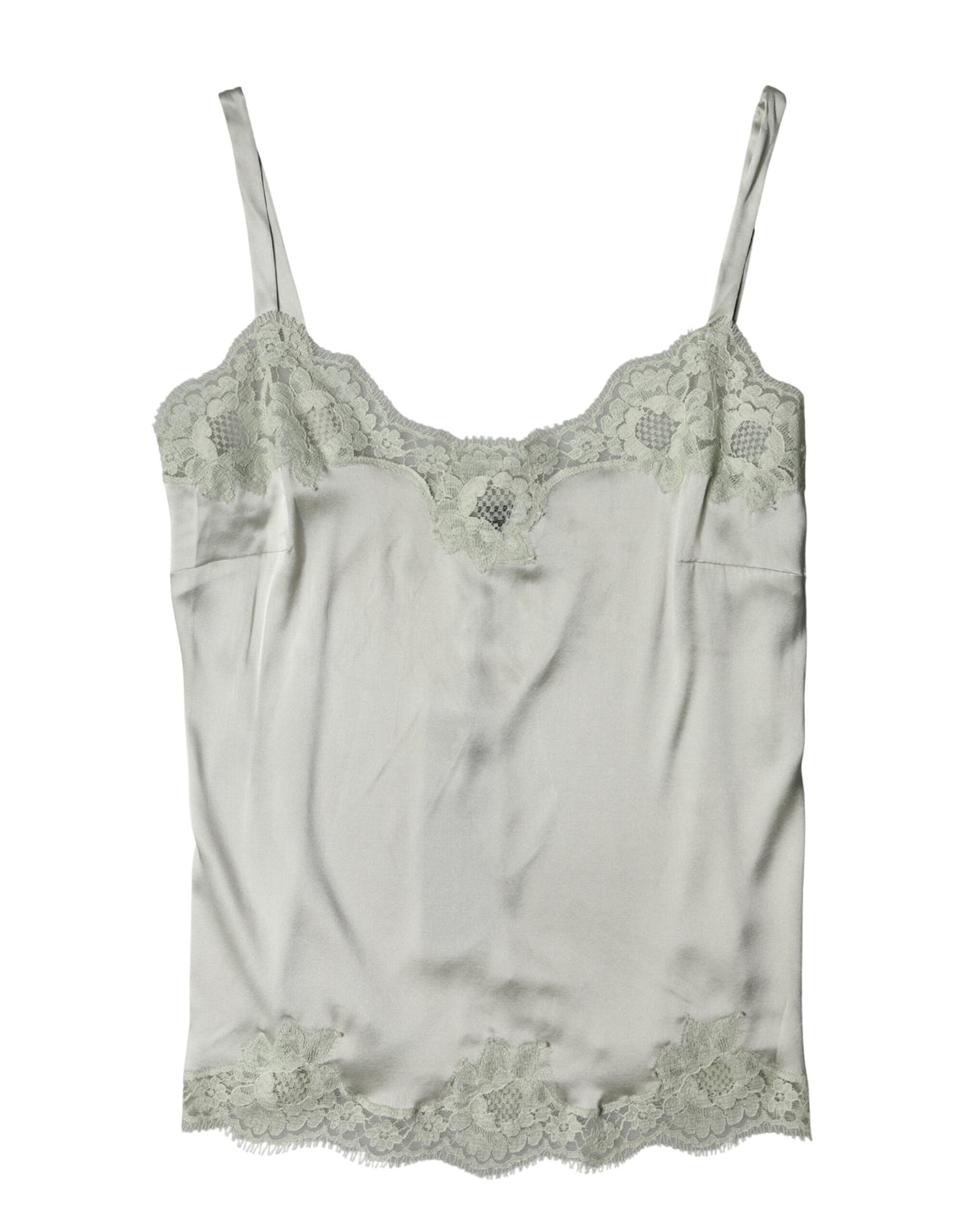 New Dolce & Gabbana Light Green Floral Lace Lingerie Top Underwear