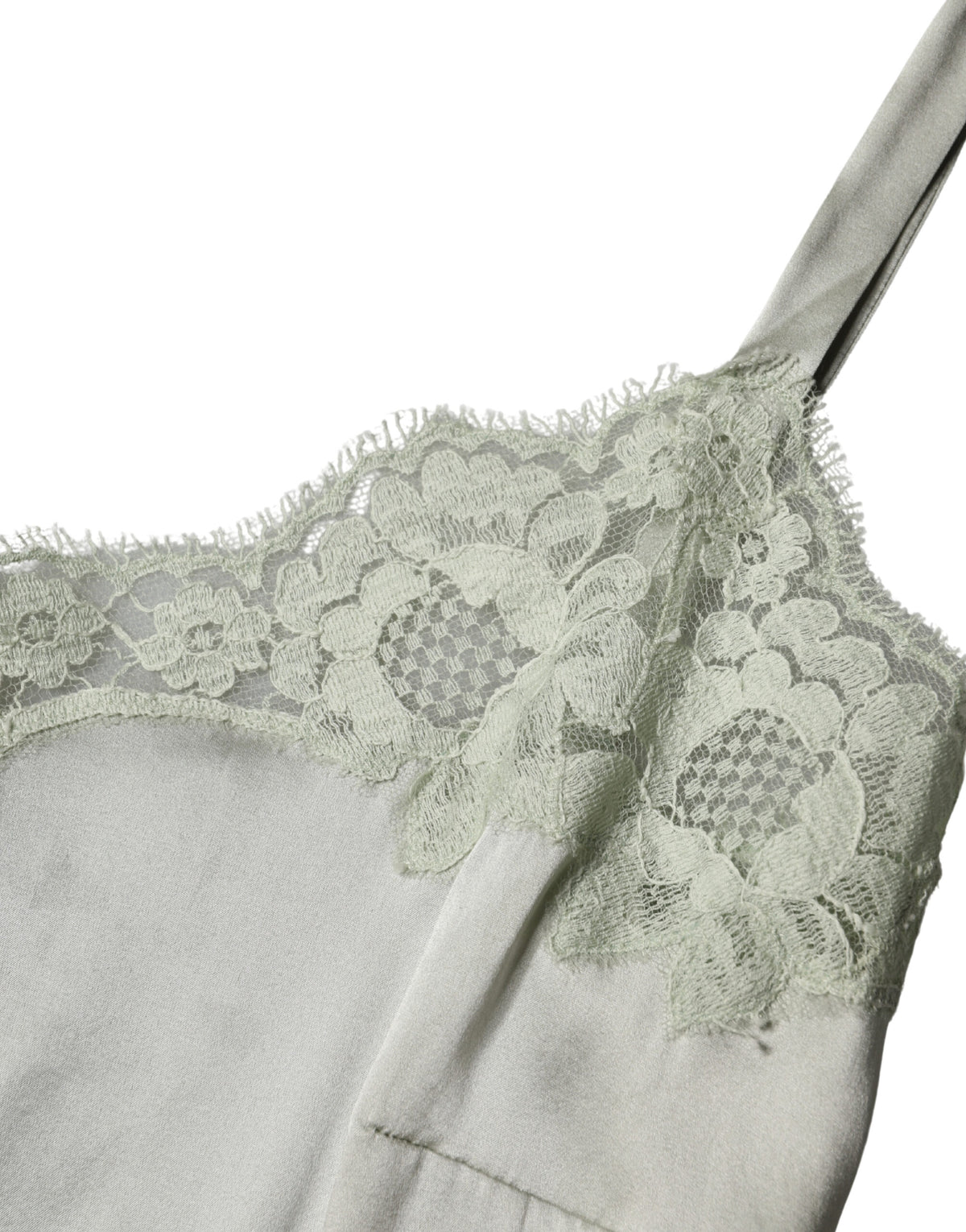 New Dolce & Gabbana Light Green Floral Lace Lingerie Top Underwear