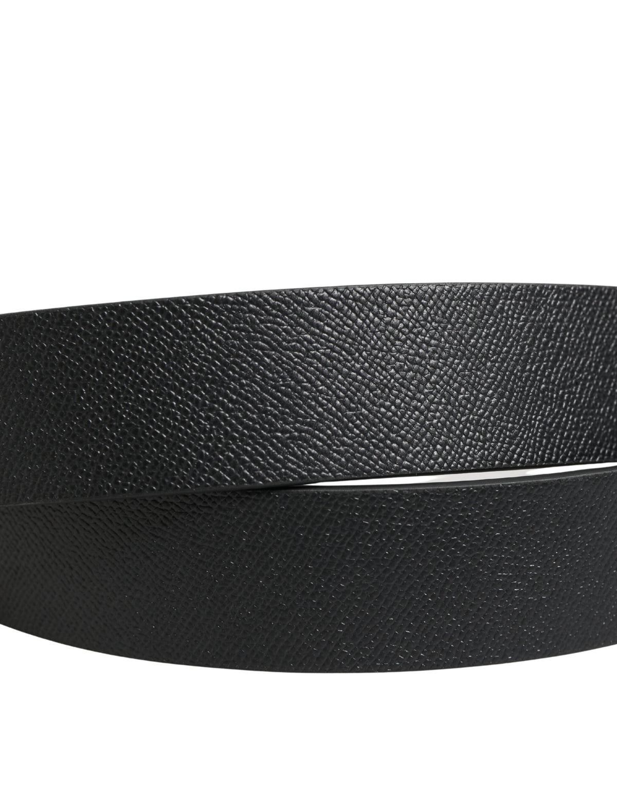 Pre-Owned Dolce & Gabbana Black Silver Metal Buckle Belt Men's - Very Good