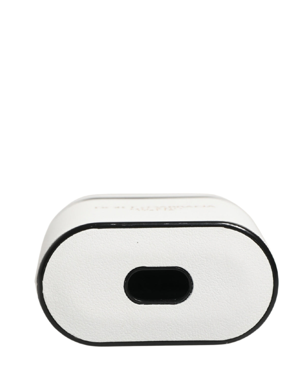 Dolce & Gabbana White Leather Logo Print Flip Holder Airpods Case