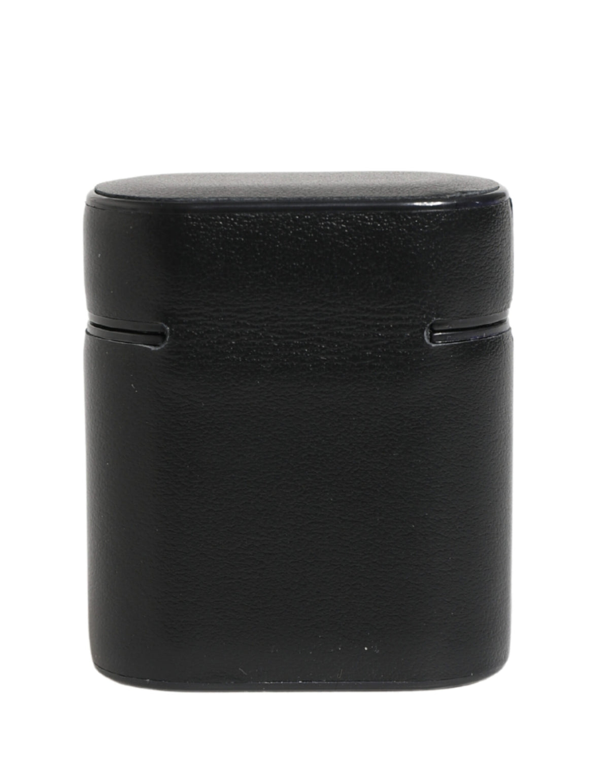 Dolce & Gabbana Black Leather Logo Print Flip Holder Airpods Case