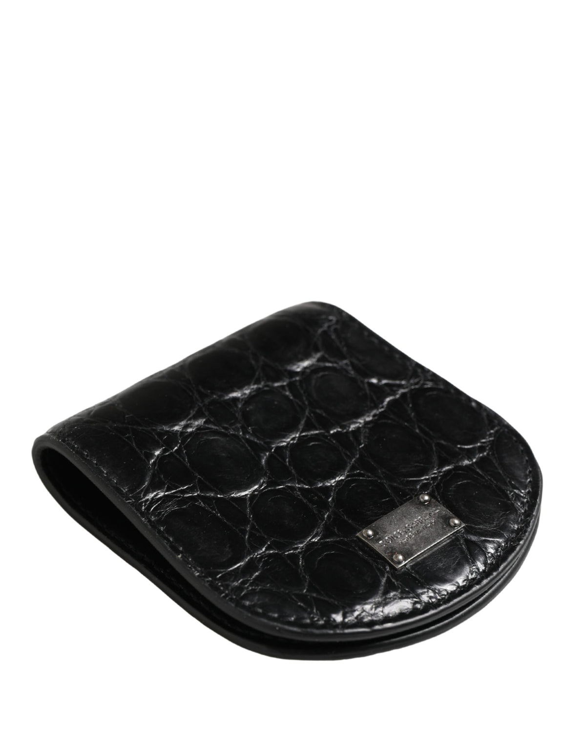 New Dolce & Gabbana Black Exotic Skin Condom Case Holder Pocket Wallet