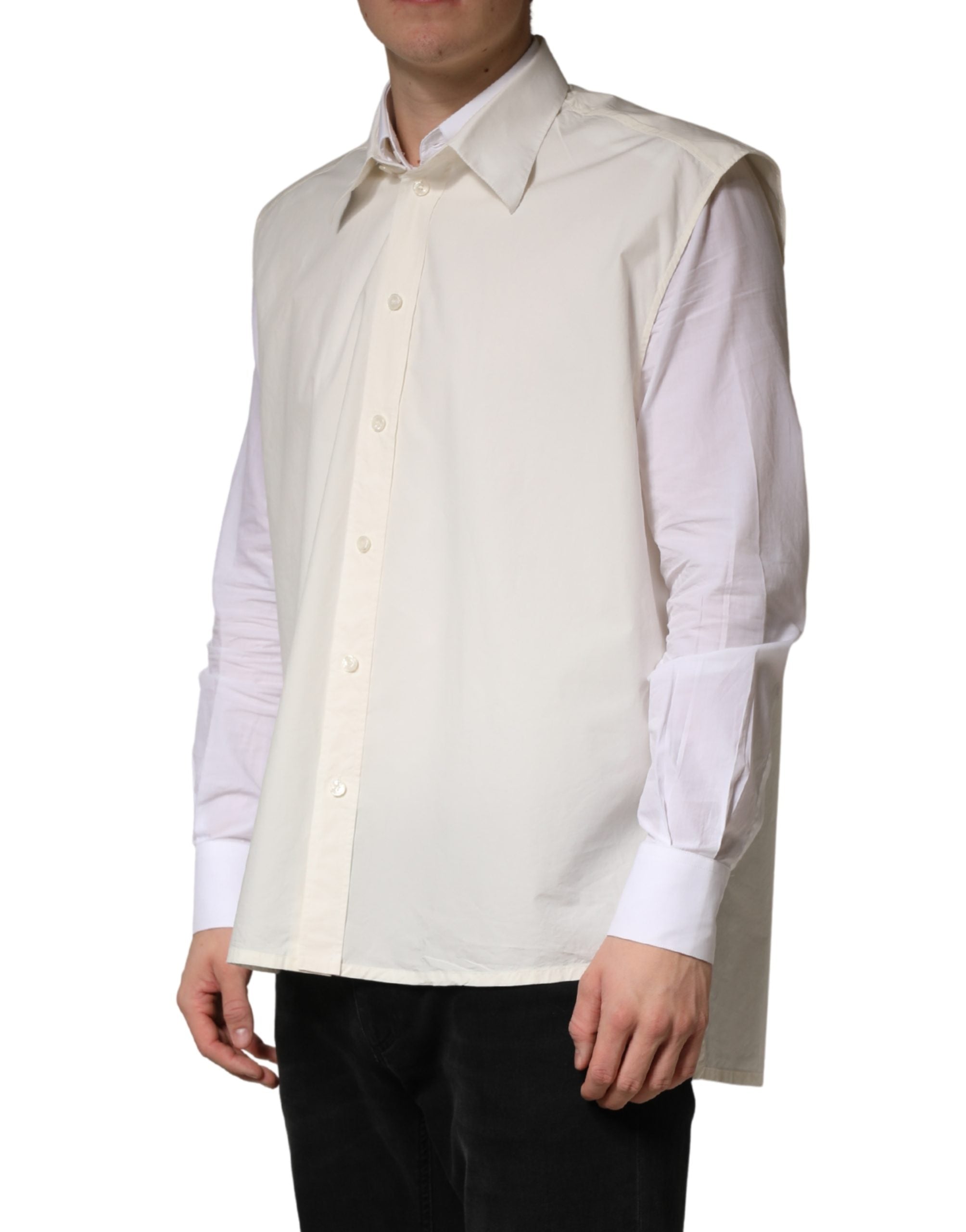 Dolce & Gabbana White MARTINI Cotton Men Dress Formal Shirt