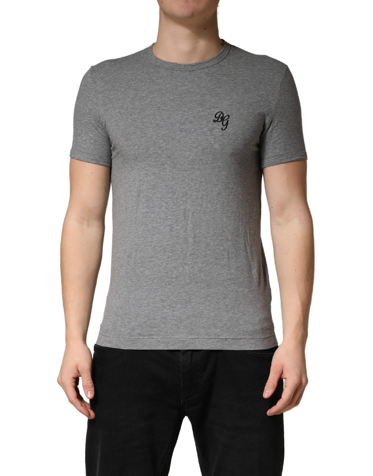 New Dolce & Gabbana Gray DG Logo Crew Neck Men Underwear T-shirt