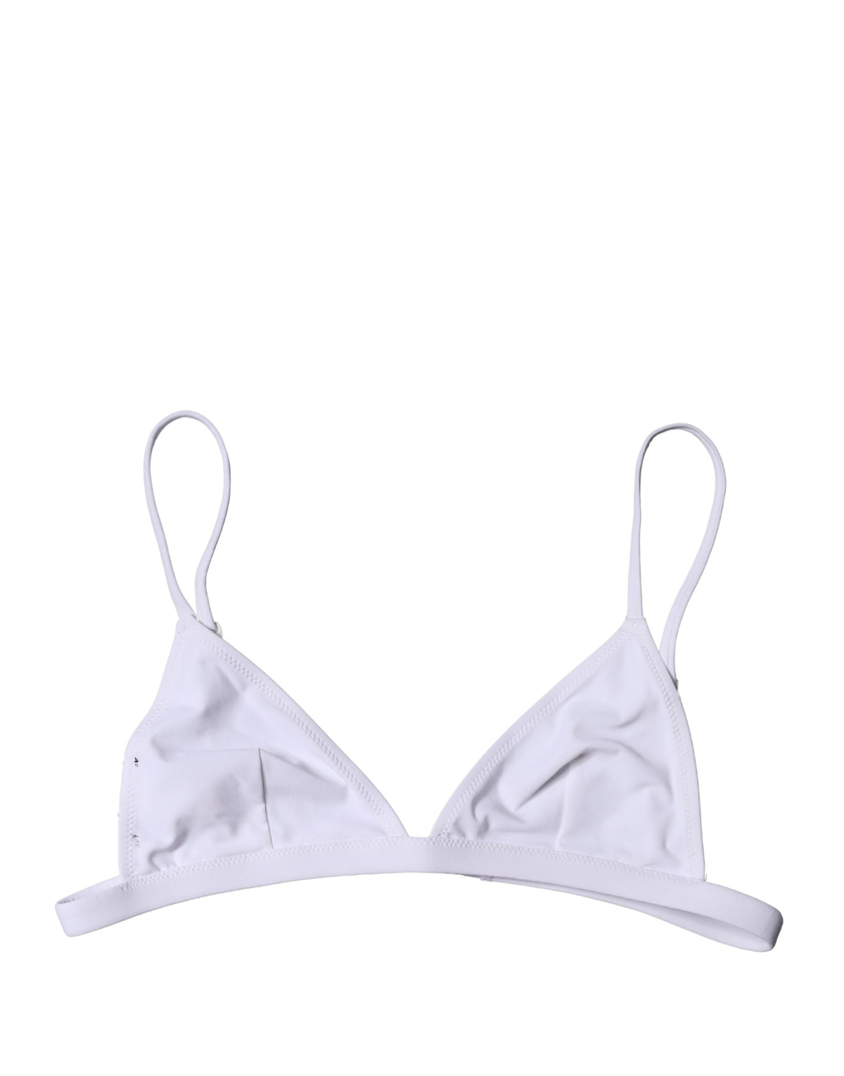 New Dolce & Gabbana Top White Nylon Triangle Swimwear Beachwear Bikini