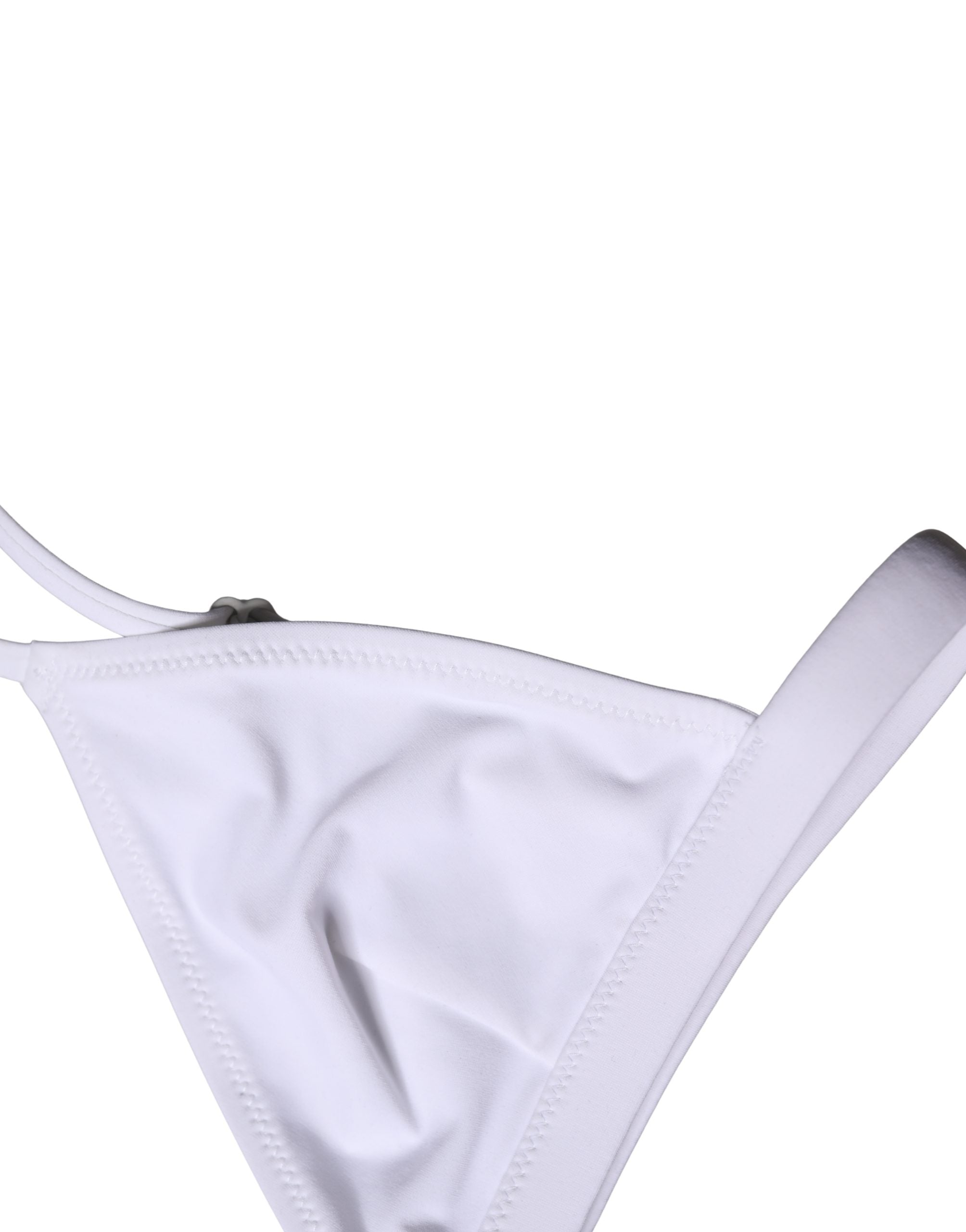 New Dolce & Gabbana Top White Nylon Triangle Swimwear Beachwear Bikini