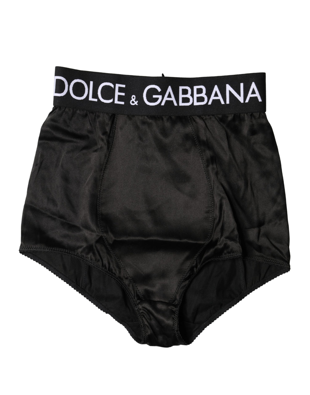 New Dolce & Gabbana Black Logo Girdle High Waist Panty Underwear