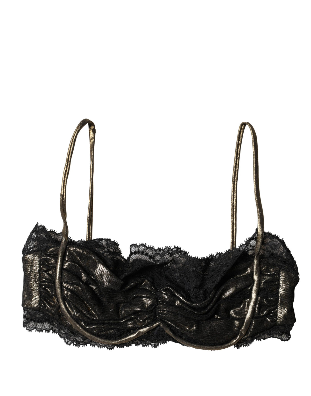 New Dolce & Gabbana Black Silk Underwired Balconnet Bra Underwear