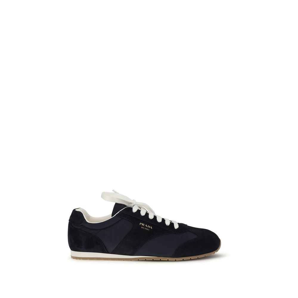 Prada Blue Leather Athletic Sneakers