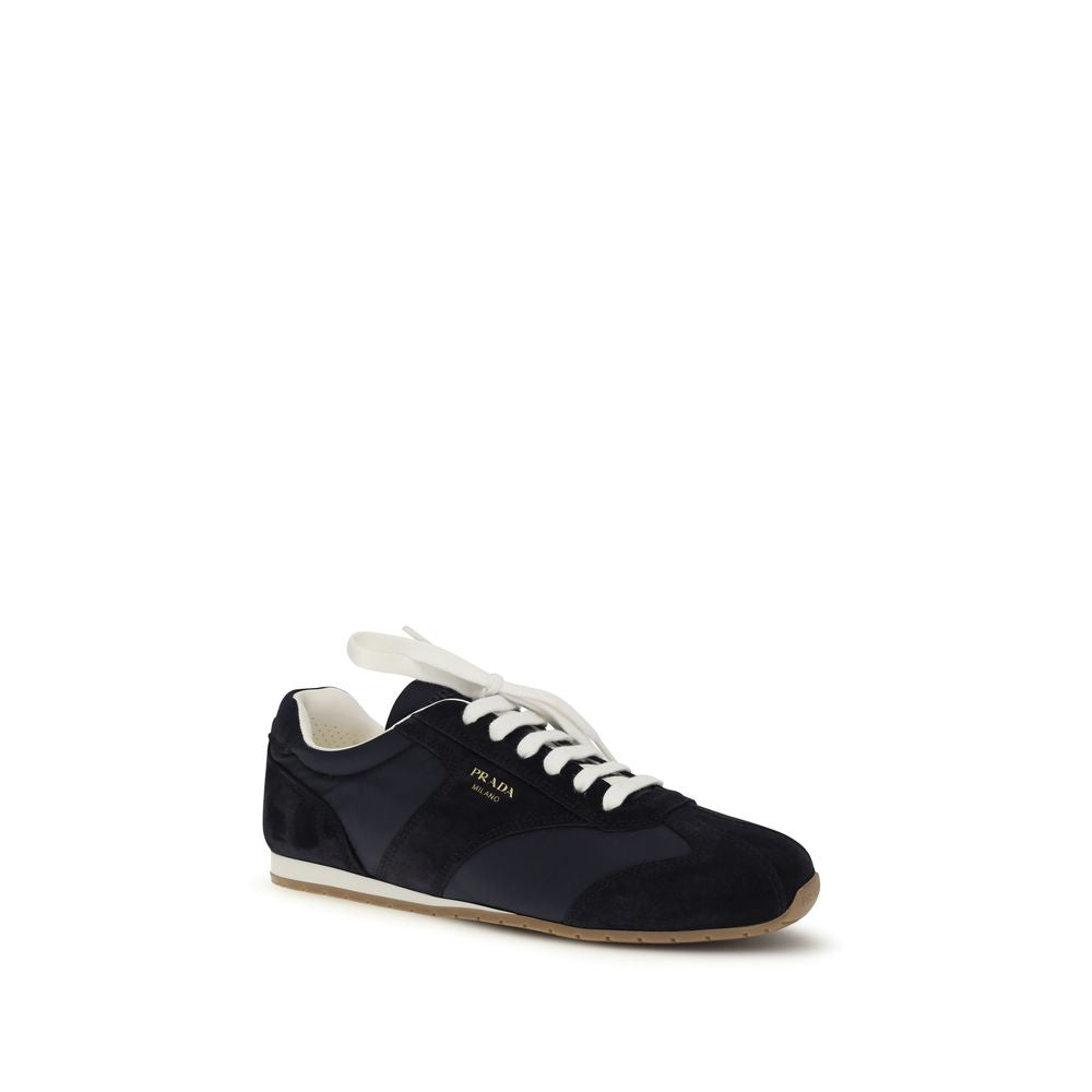 Prada Blue Leather Athletic Sneakers