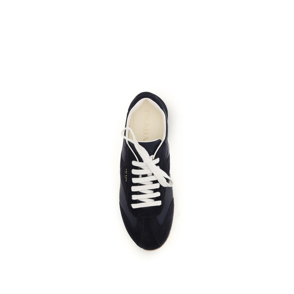Prada Blue Leather Athletic Sneakers