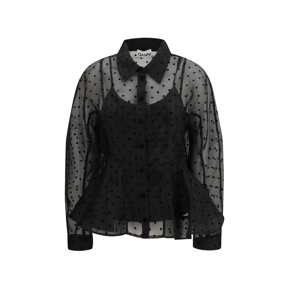 Ganni Black Recycled Pattern Shirt