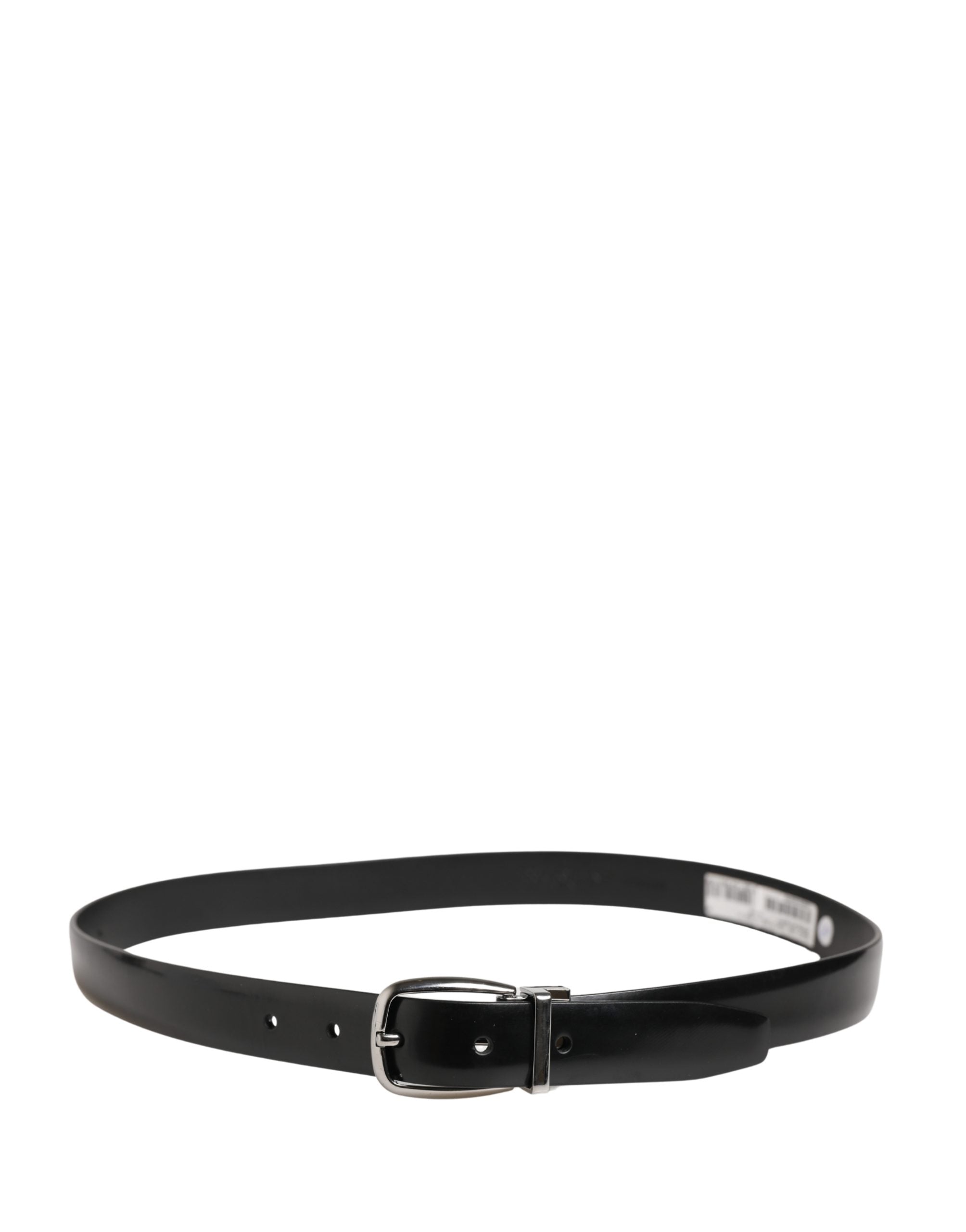 Pre-Owned Dolce & Gabbana Men Black Classic Leather Metal Buckle Belt