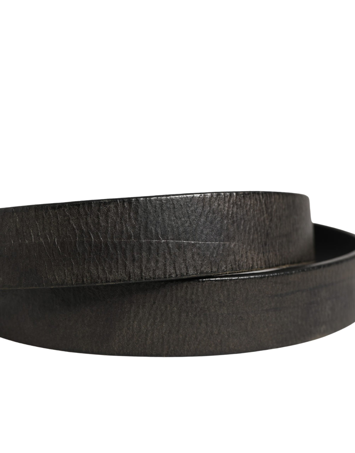 Pre-Owned Dolce & Gabbana Men Black Classic Leather Metal Buckle Belt - Very Good