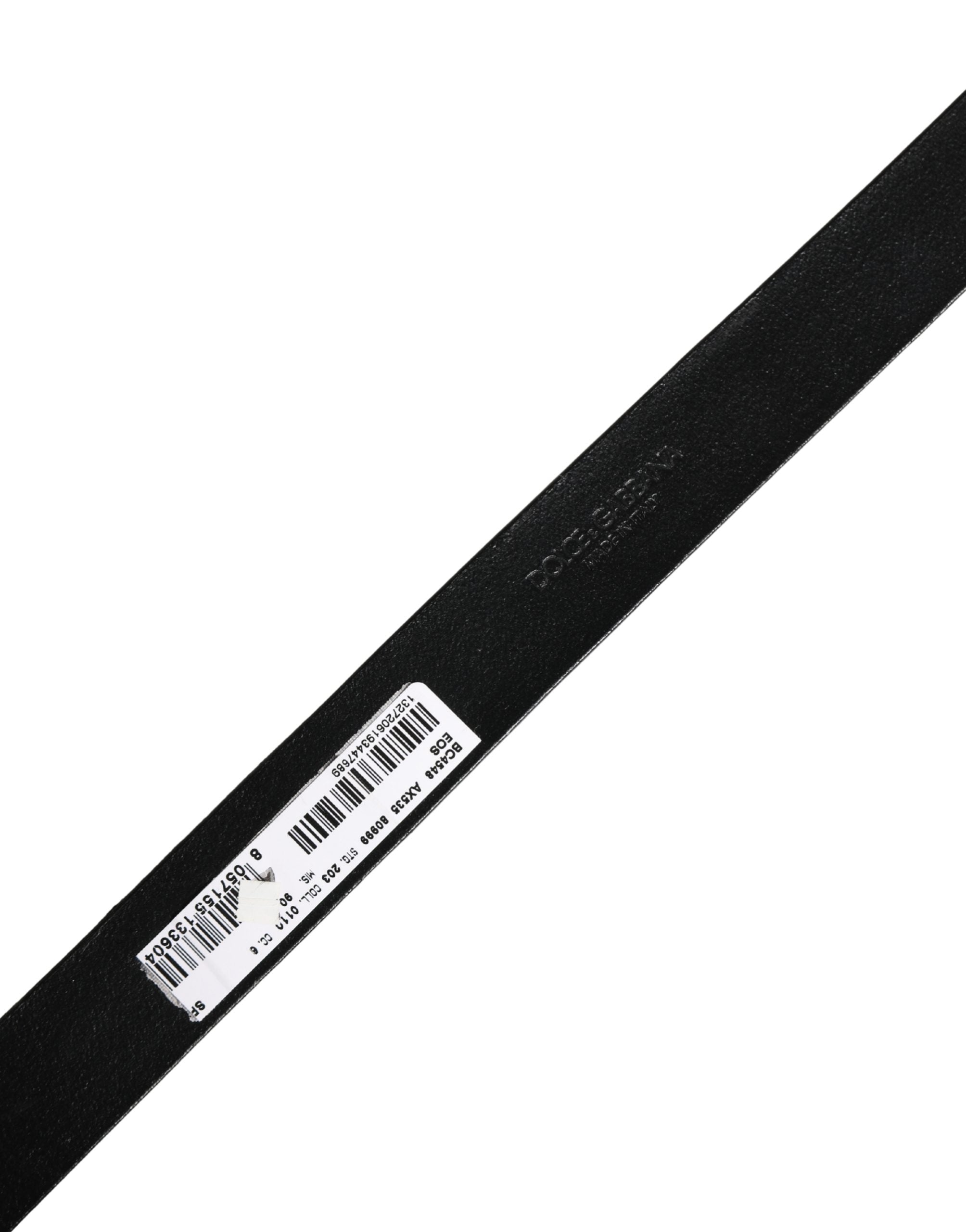 Pre-Owned Dolce & Gabbana Men Black Classic Leather Metal Buckle Belt