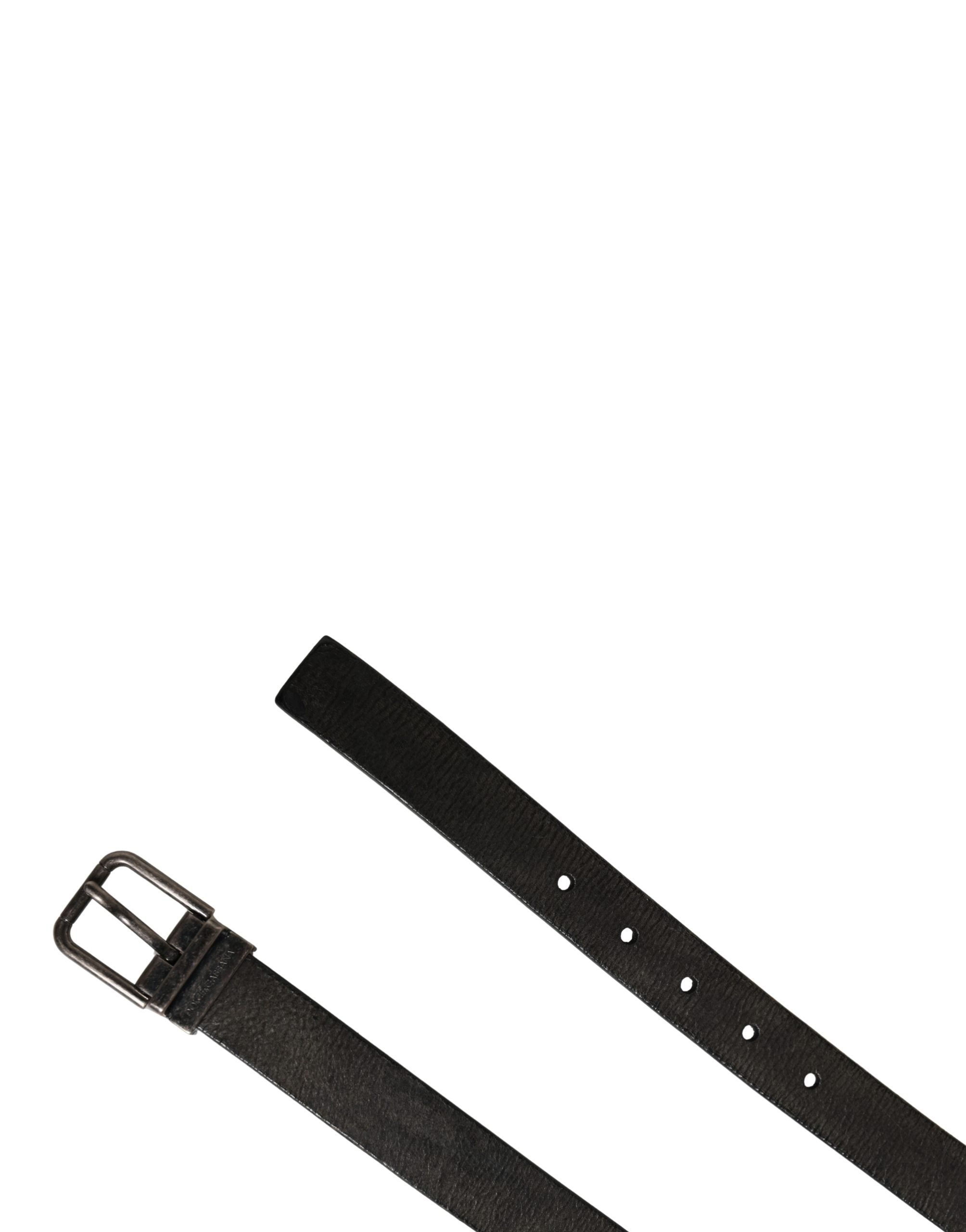 Pre-Owned Dolce & Gabbana Men Black Classic Leather Metal Buckle Belt