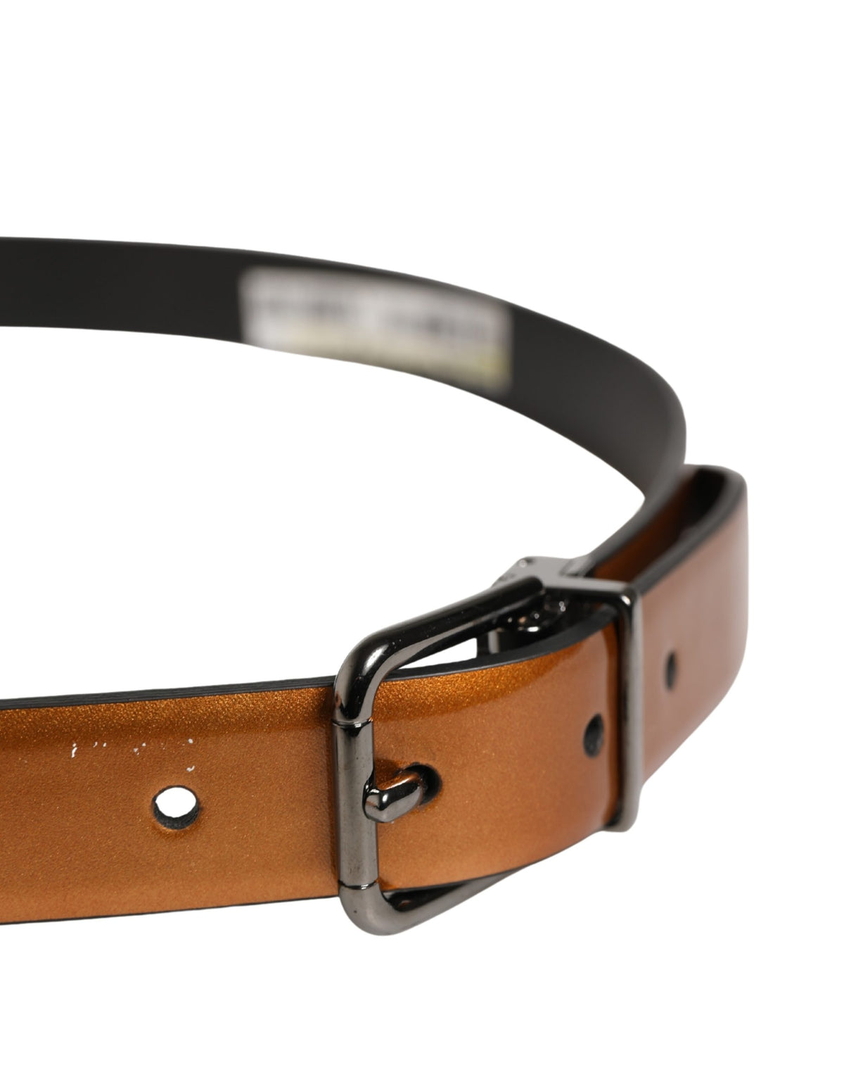 New Dolce & Gabbana Men Brown Classic Leather Metal Buckle Belt