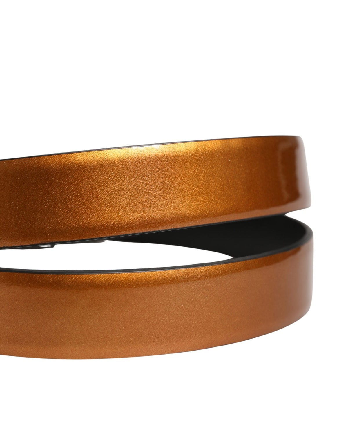 New Dolce & Gabbana Men Brown Classic Leather Metal Buckle Belt