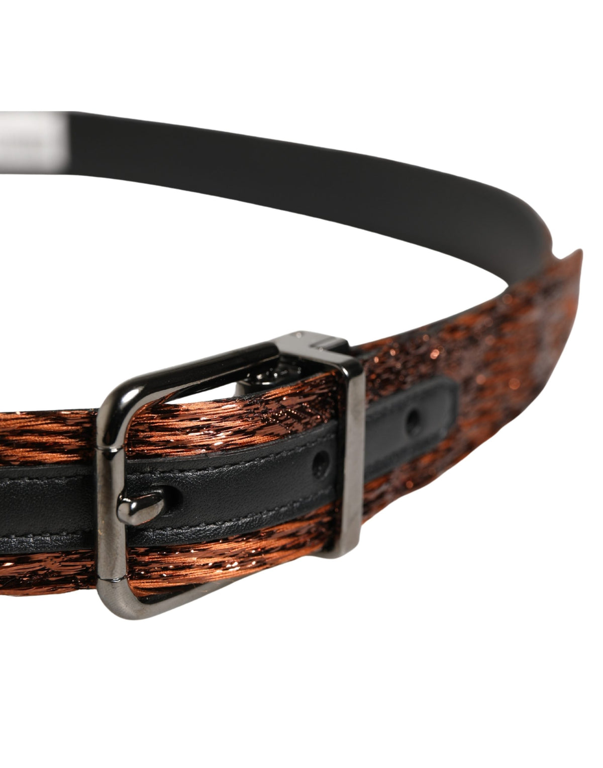 New Dolce & Gabbana Men Brown Classic Metal Buckle Belt