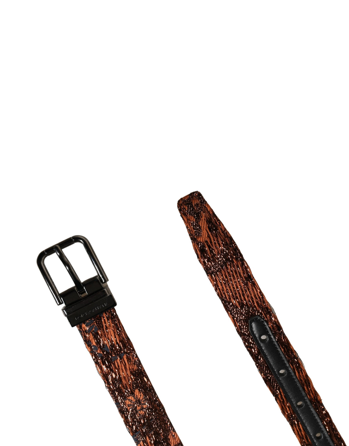 New Dolce & Gabbana Men Brown Classic Metal Buckle Belt