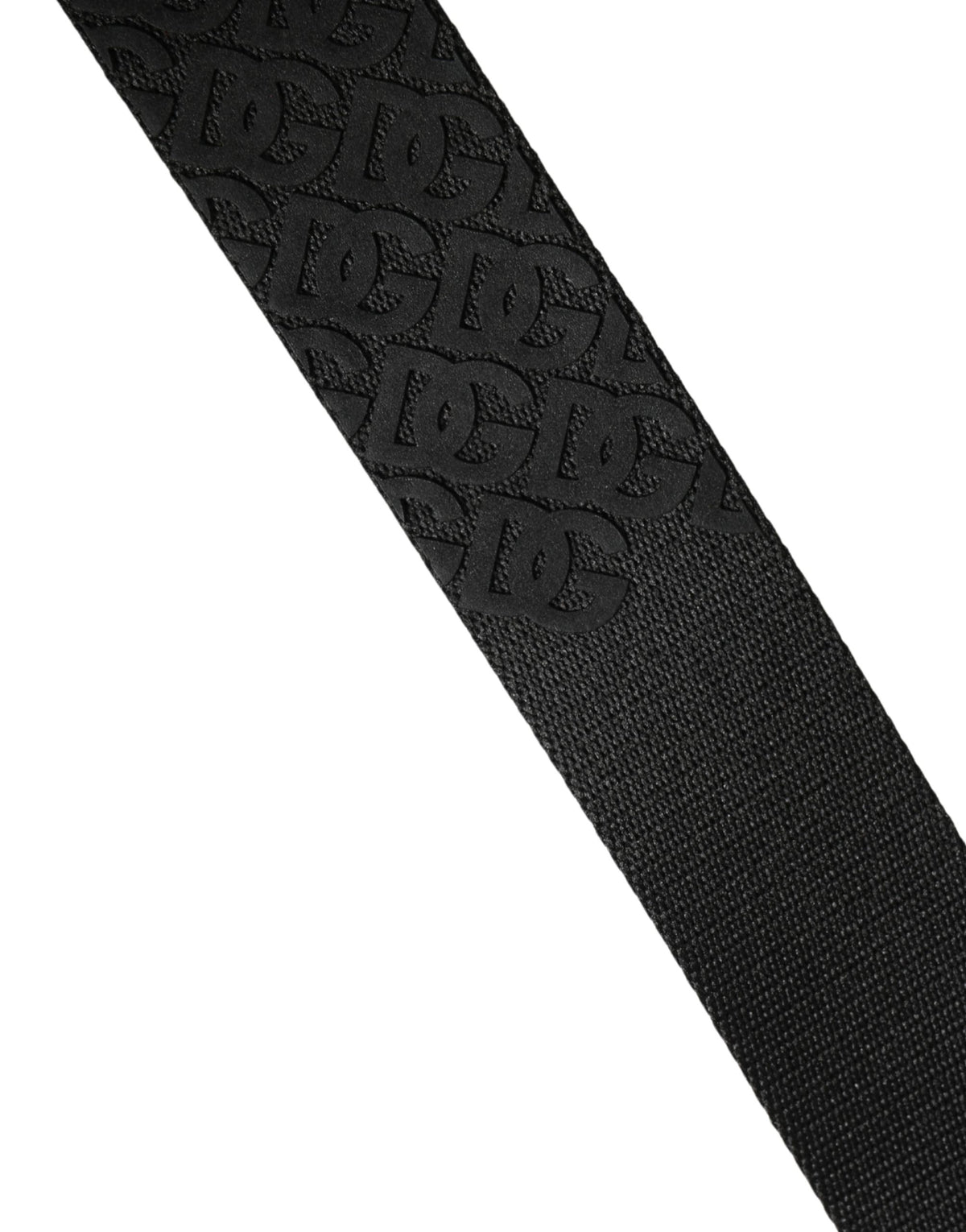 New Dolce & Gabbana Men Black DG Logo Metal Buckle Belt