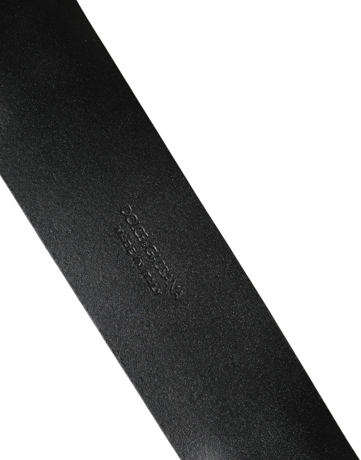 New Dolce & Gabbana Men Black Classic Leather Metal Buckle Belt