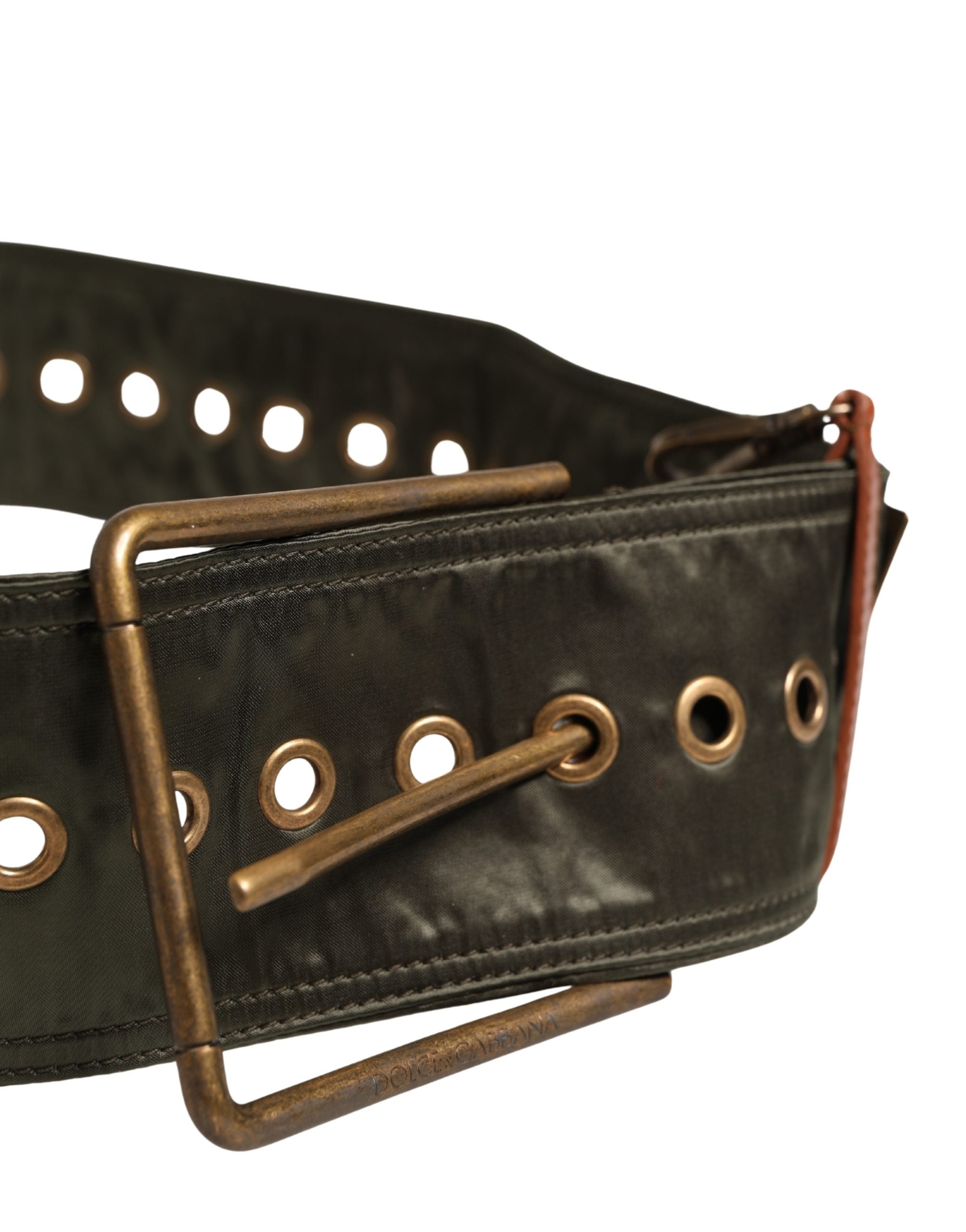 New Dolce & Gabbana Men Black Wide Leather DG Metal Buckle Belt