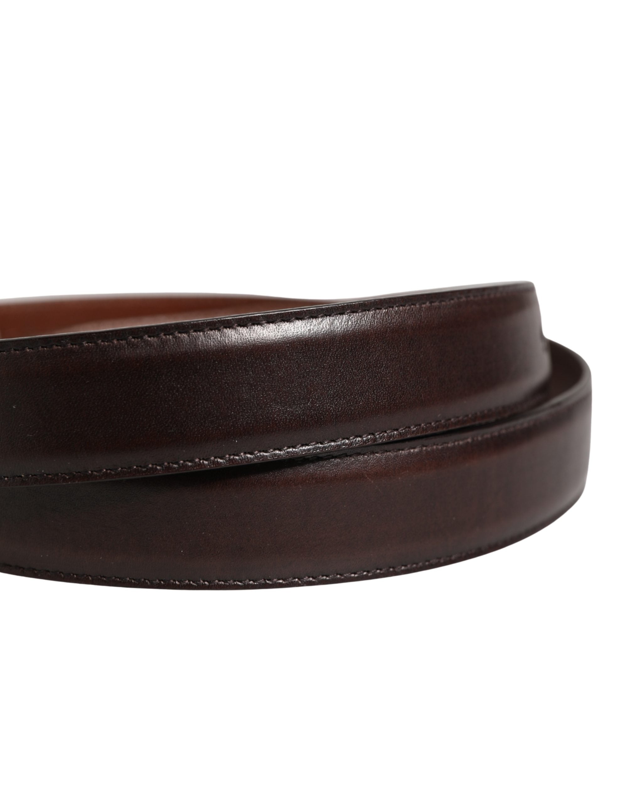 Pre-Owned Dolce & Gabbana Men Brown Classic Leather Metal Buckle Belt
