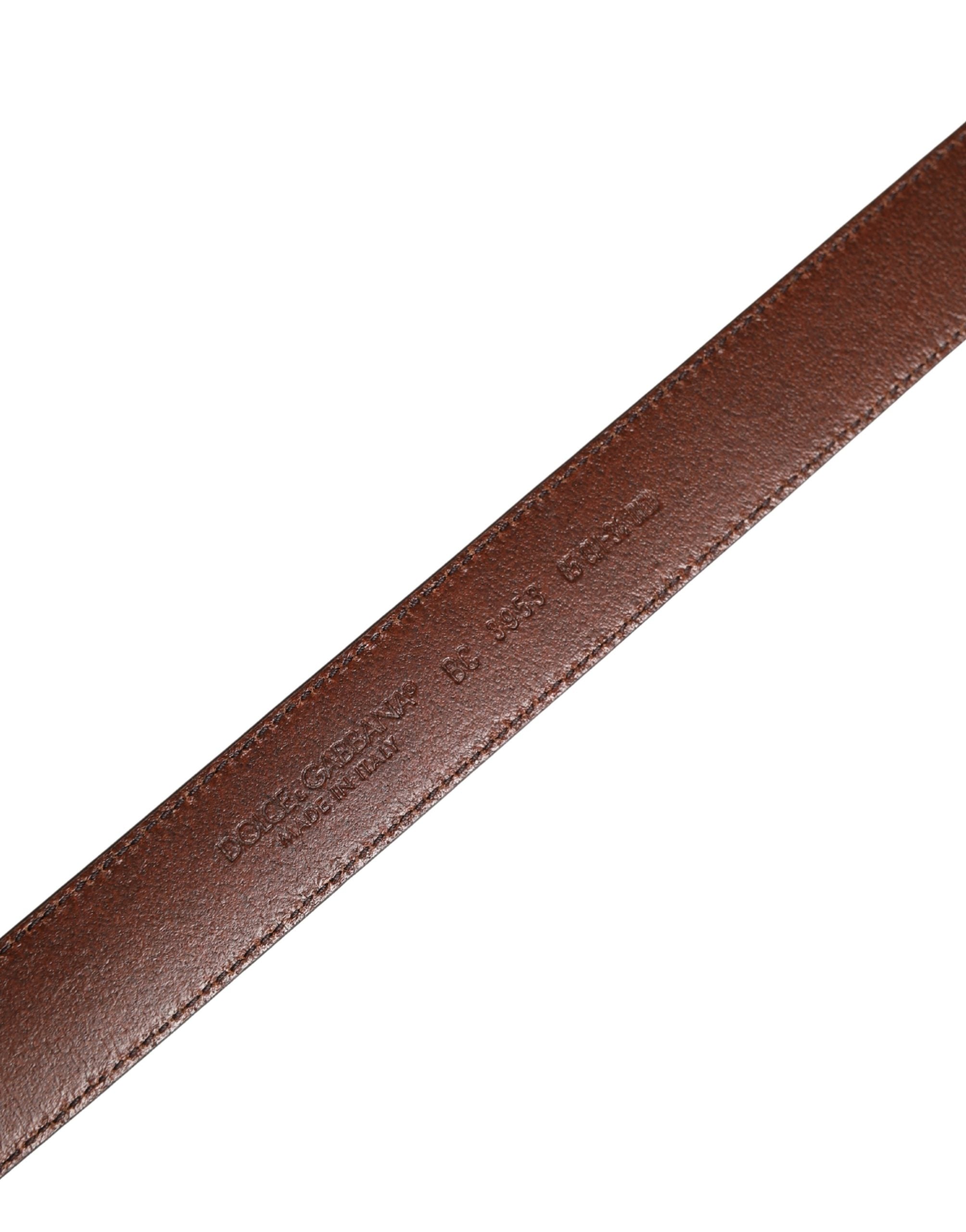 Pre-Owned Dolce & Gabbana Men Brown Classic Leather Metal Buckle Belt