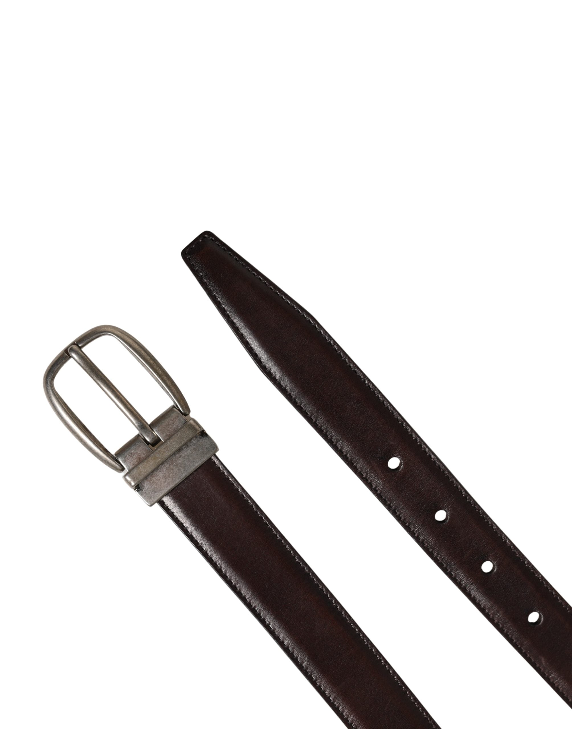 Pre-Owned Dolce & Gabbana Men Brown Classic Leather Metal Buckle Belt