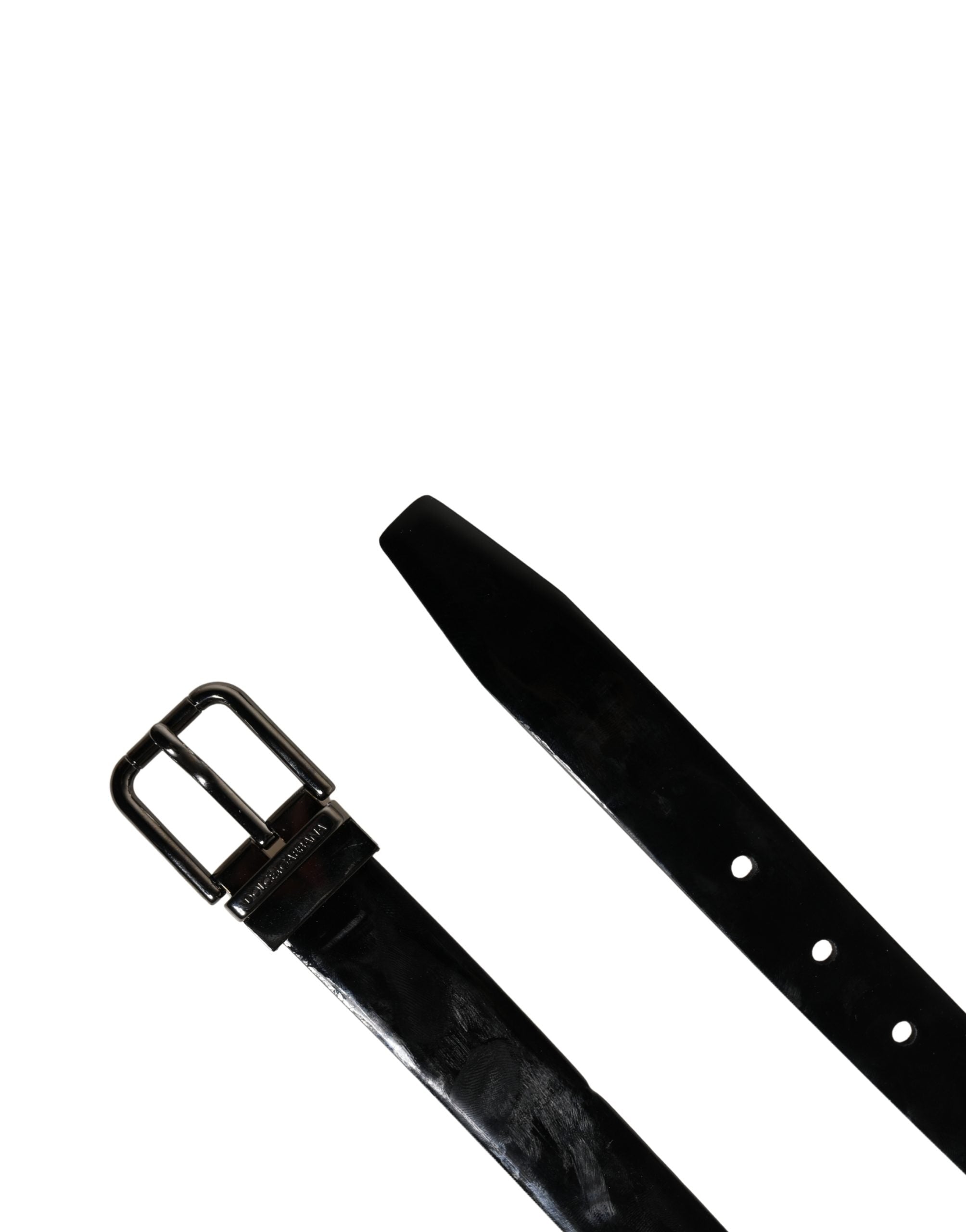 Pre-Owned Dolce & Gabbana Men Black Classic Leather Metal Buckle Belt