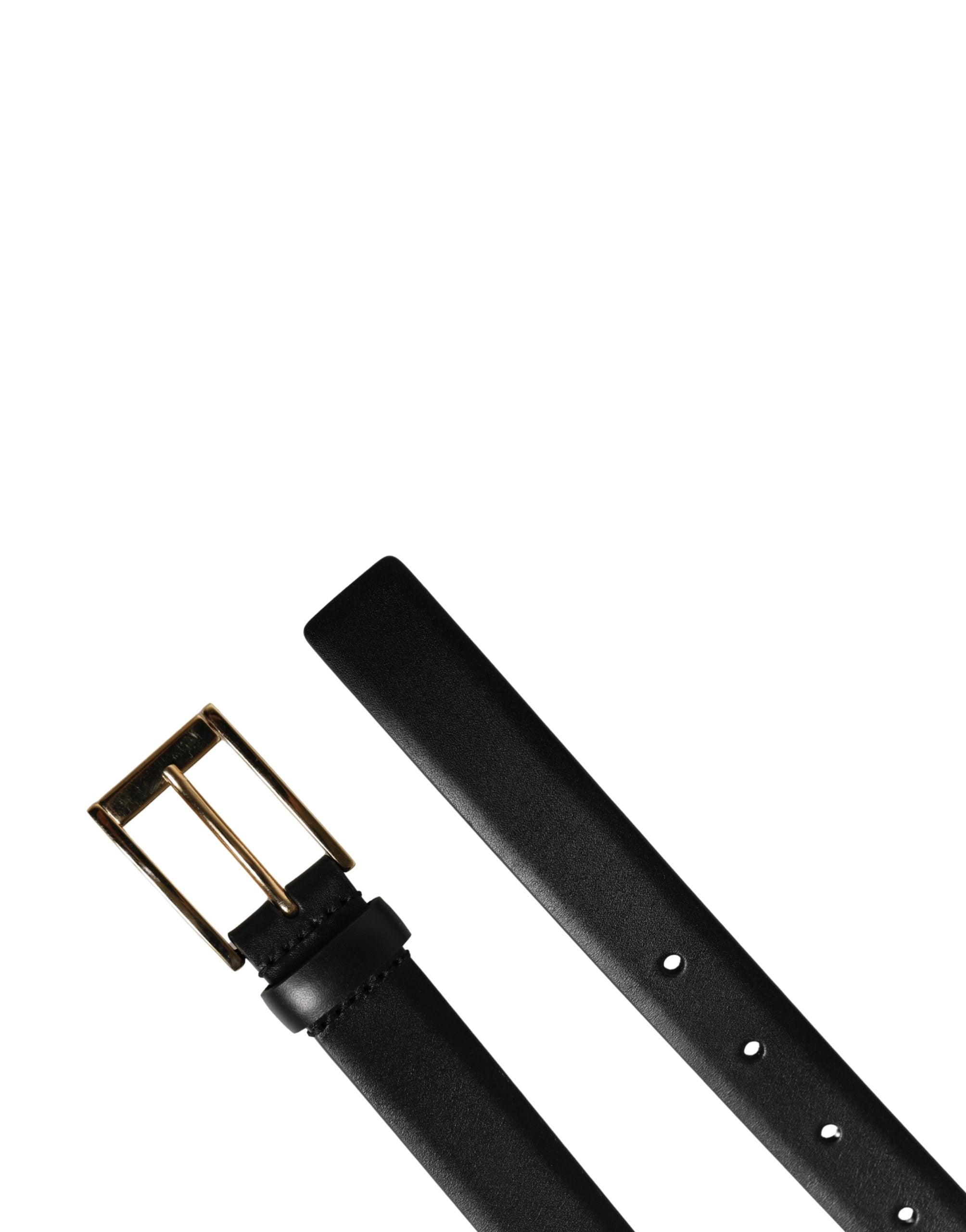 Pre-Owned Dolce & Gabbana Men Black Classic Leather Metal Buckle Belt