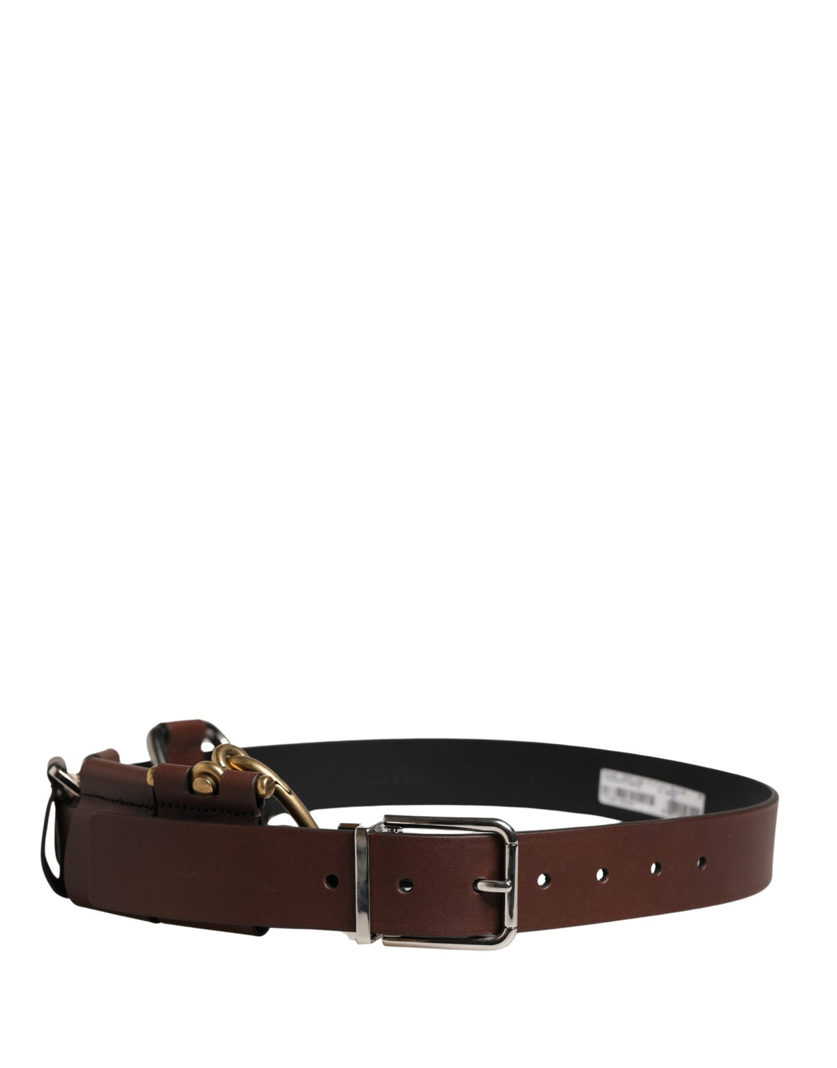 Pre-Owned Dolce & Gabbana Men Brown Classic Leather Metal Buckle Belt - Very Good