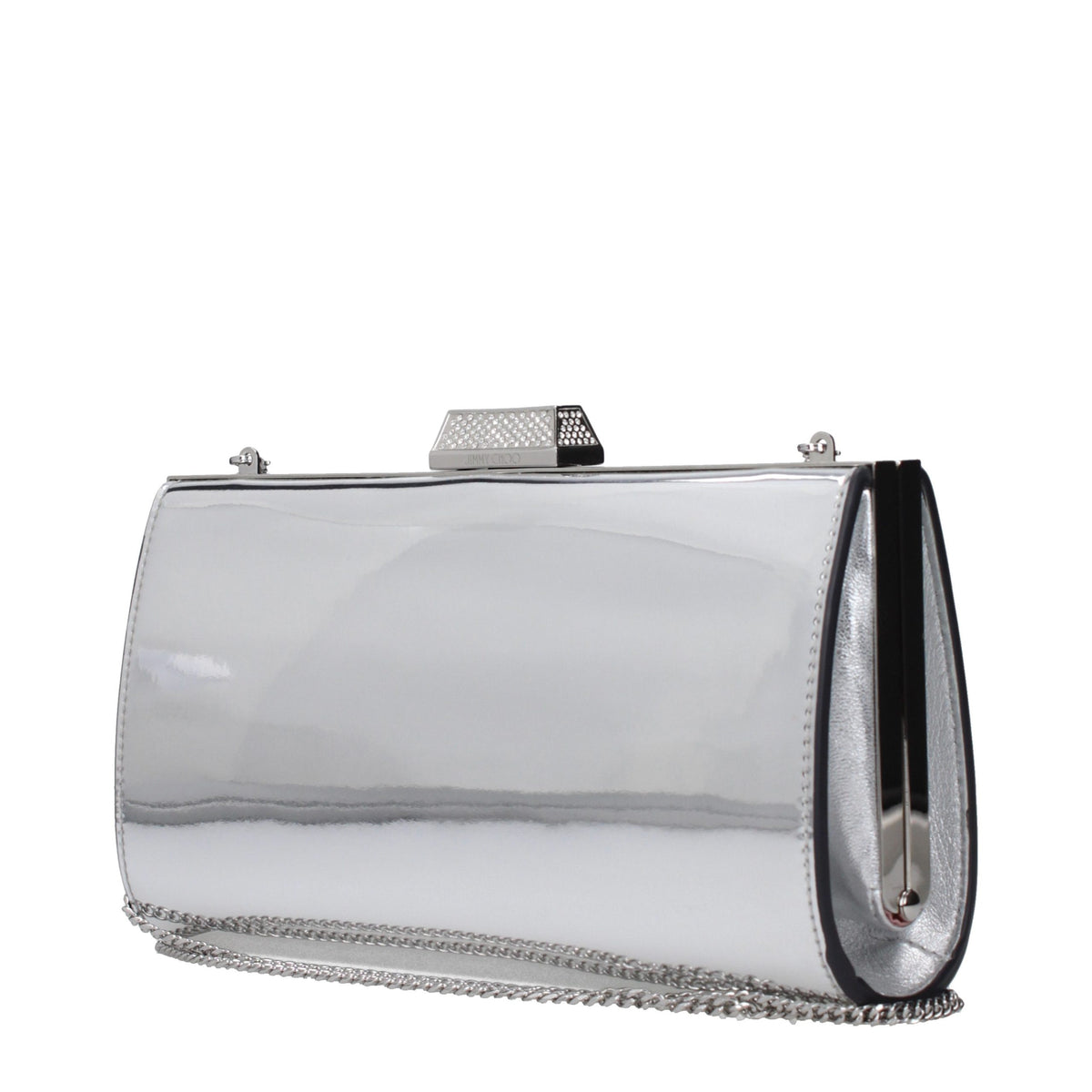 New Jimmy Choo Gray Leather Clutch Bag