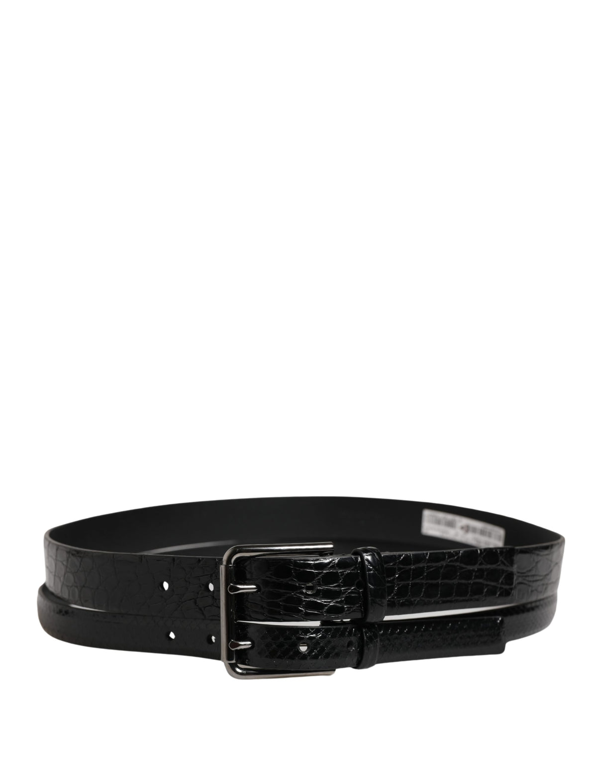 Dolce & Gabbana Men Black Exotic Leather Double Strap Belt