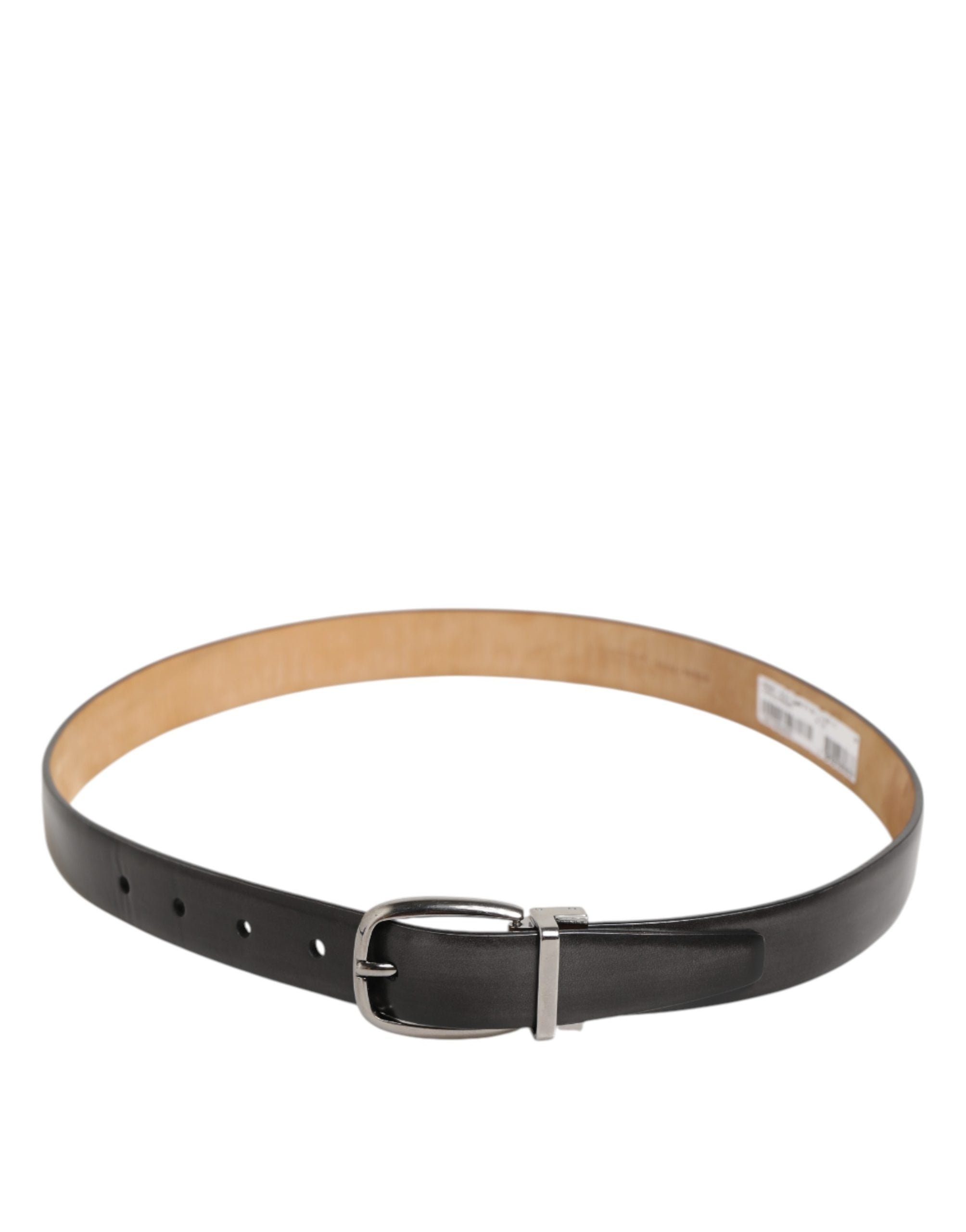 Pre-Owned Dolce & Gabbana Men Black Leather Classic Metal Buckle Belt