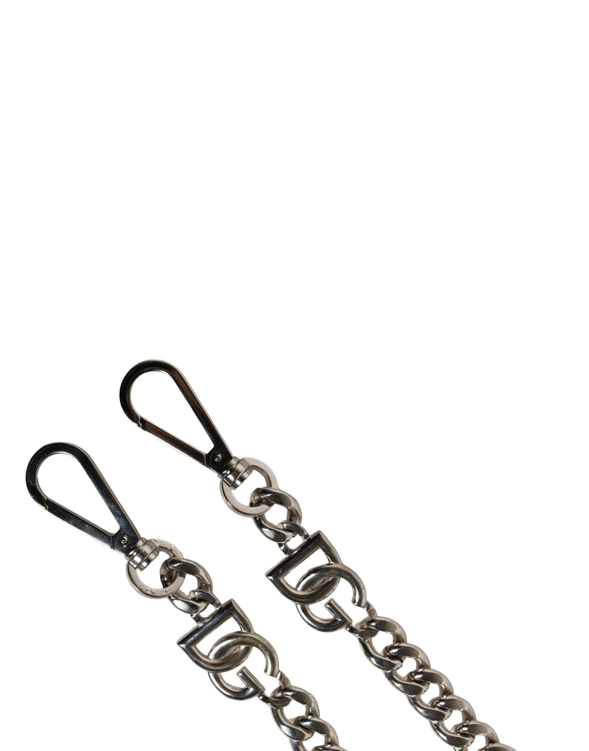 New Dolce & Gabbana Black Leather Silver Chain Bag Accessory Shoulder Strap